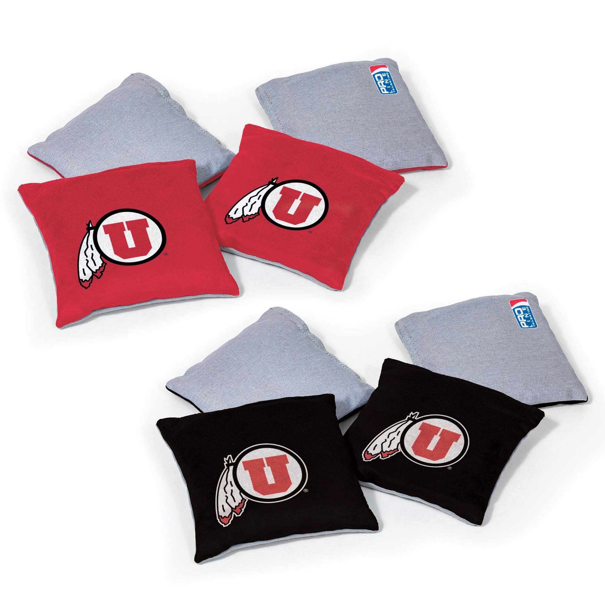 Wild Sports NCAA College Dual Sided Cornhole Bean Bags - Premium 8 Count Toss Bags Set for Outdoor Games, Tailgating, Backyard Parties & College Sports Events