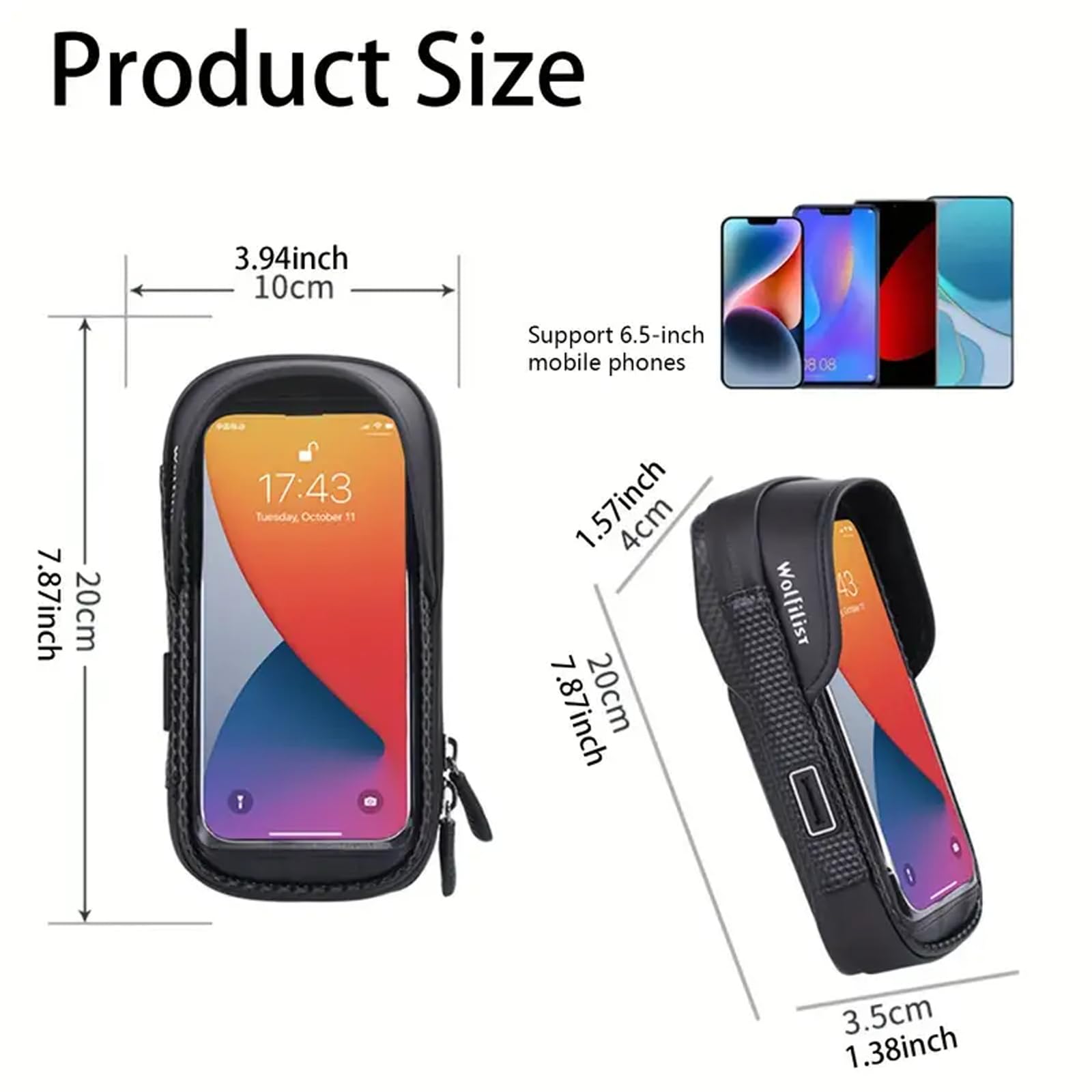 Waterproof EVA Bike Phone Holder - Top Tube Frame Bag with Rain Cover - Cycling Accessories for Men - Perfect for Commuting, Mountain Biking & Outdoor Adventures
