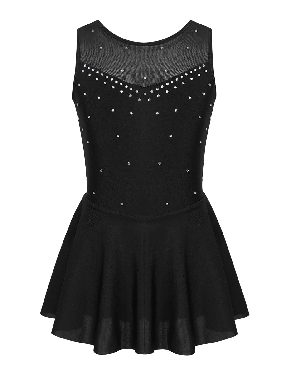 Sparkle Kids Girls Dance Dresses - Rhinestone Sleeveless Ballet Leotard with Skirt for Ice Skating, Gymnastics & Performance Costumes | Perfect for Recitals, Competitions & Dance Classes