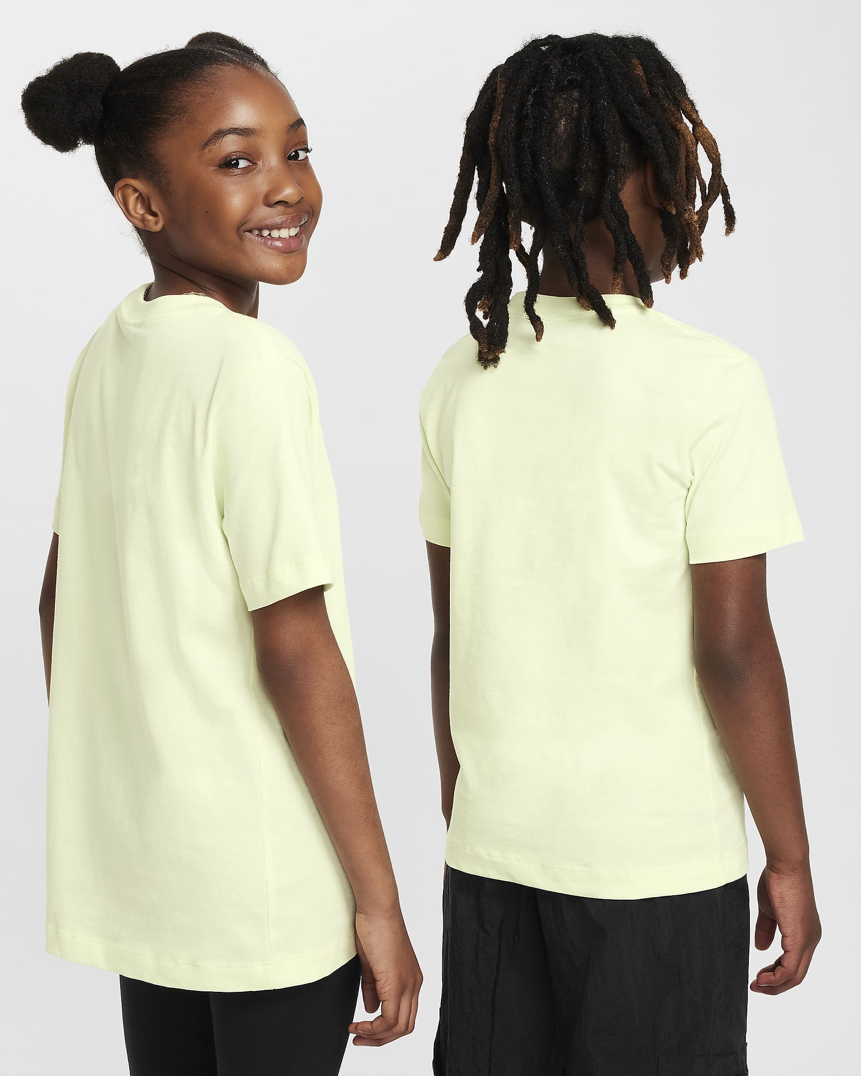 Nike Kids' Futura Evergreen Lime Graphic T-Shirt - Soft Cotton Short Sleeve Tee for Boys & Girls - Perfect for School, Play & Everyday Wear