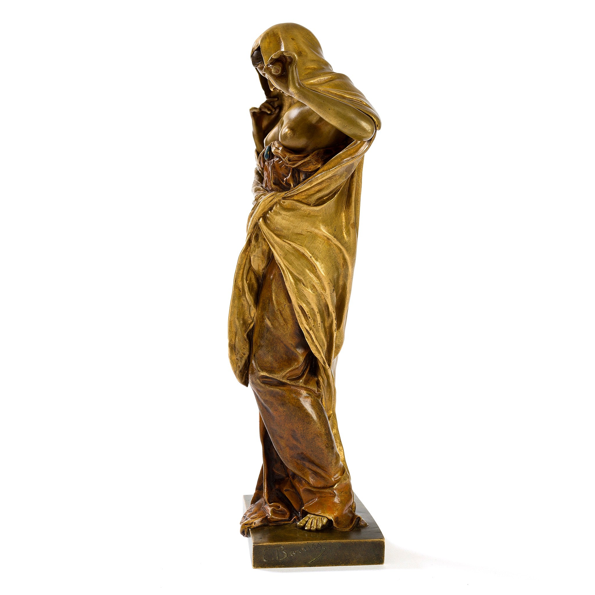 Louis Ernest Barrias 'Nature Unveiling Herself to Science' Bronze Sculpture - Elegant Art Deco Statue for Home Decor, Office Display & Collectible Gifts