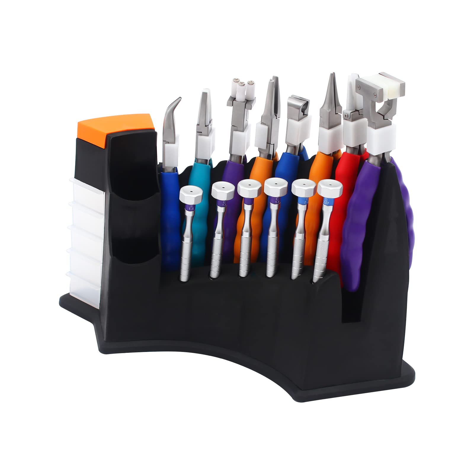 TFCFL Professional Eyeglasses Repair Pliers Set - 6 Screwdrivers & 8 Glasses Repair Tools with Storage Box | Complete Eyewear Repair Kit for Home, Office & Travel | Glasses Frame Adjustment & Maintenance Tools