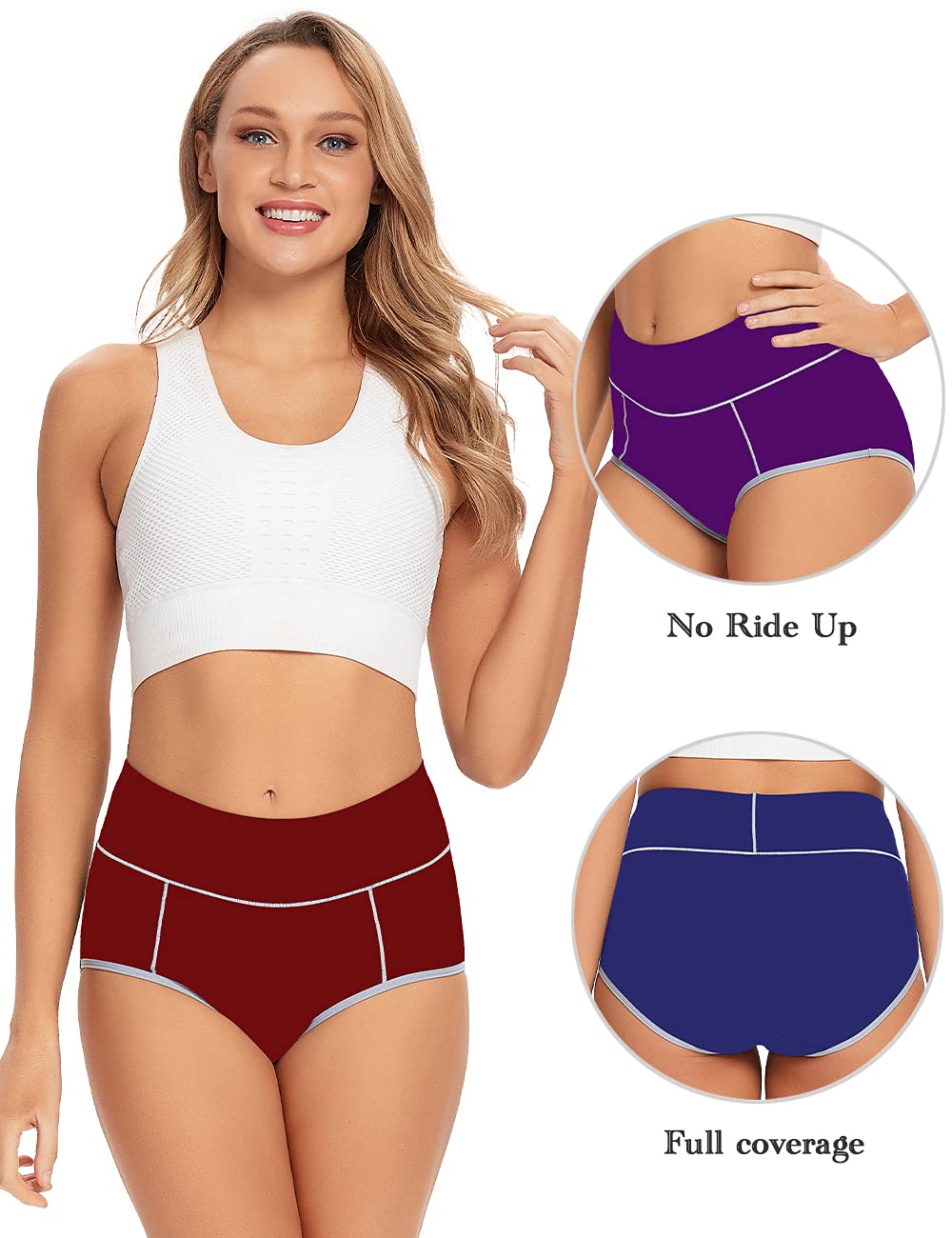 POKARLA Women's Cotton High Waist Underwear - Full Coverage Briefs, Soft & Breathable Postpartum Panties, Stretch Underpants - Perfect for Pregnancy, Maternity & Everyday Comfort