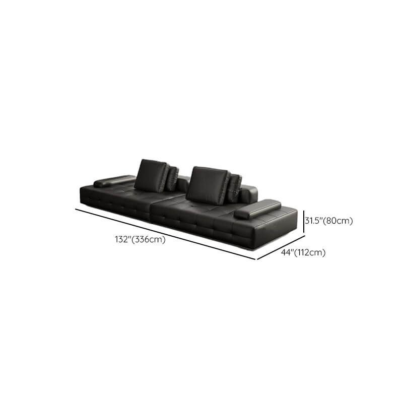 L-Shaped Sectional Sofa with Chaise Lounge - 5-Seater 4-Piece Reversible Modular Couch in Black - Perfect for Living Room, Family Room & Home Theater