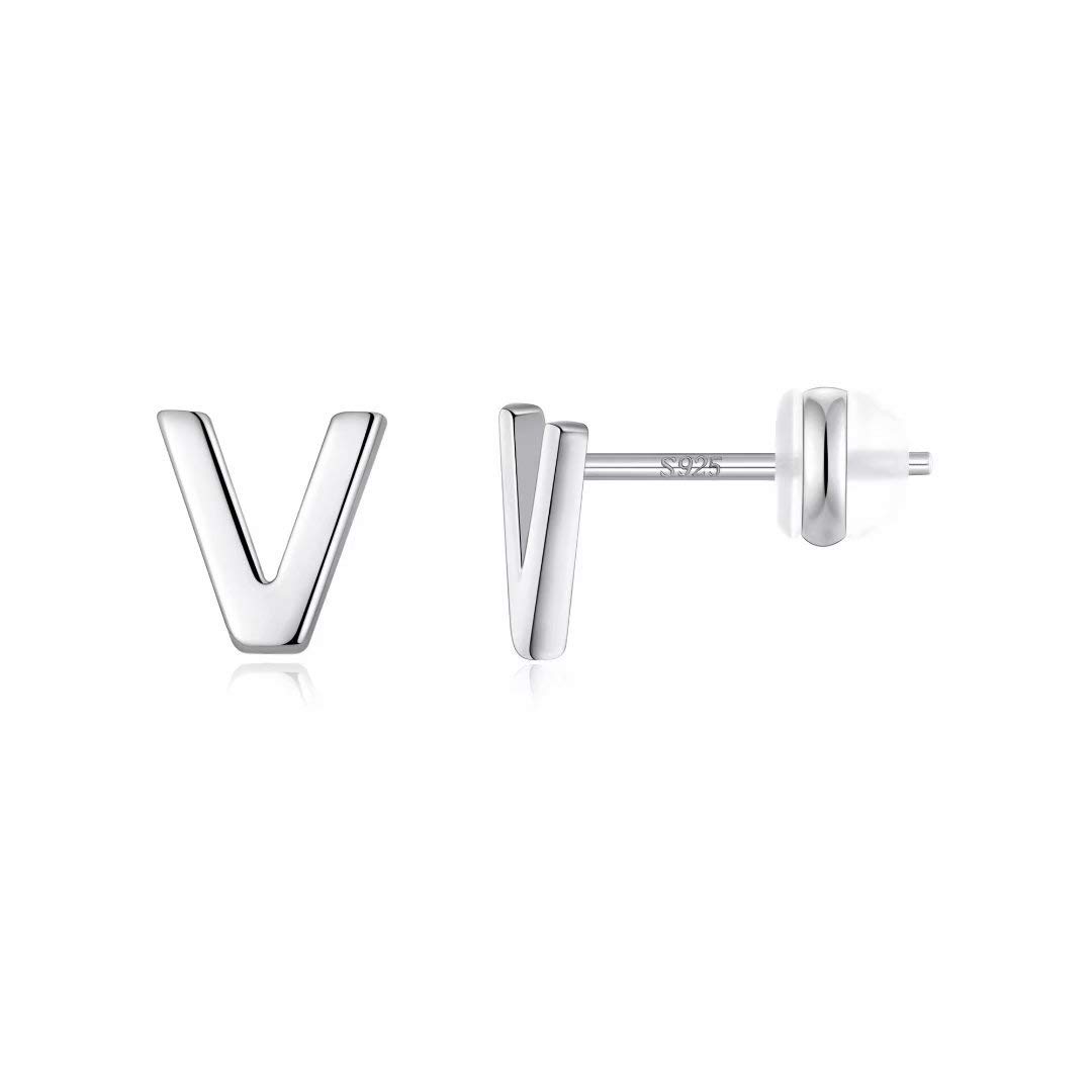925 Sterling Silver Initial Stud Earrings for Women - Hypoallergenic Small Letter Earrings - Dainty Everyday Jewelry Gift for Her - Perfect for Birthdays, Anniversaries & Special Occasions