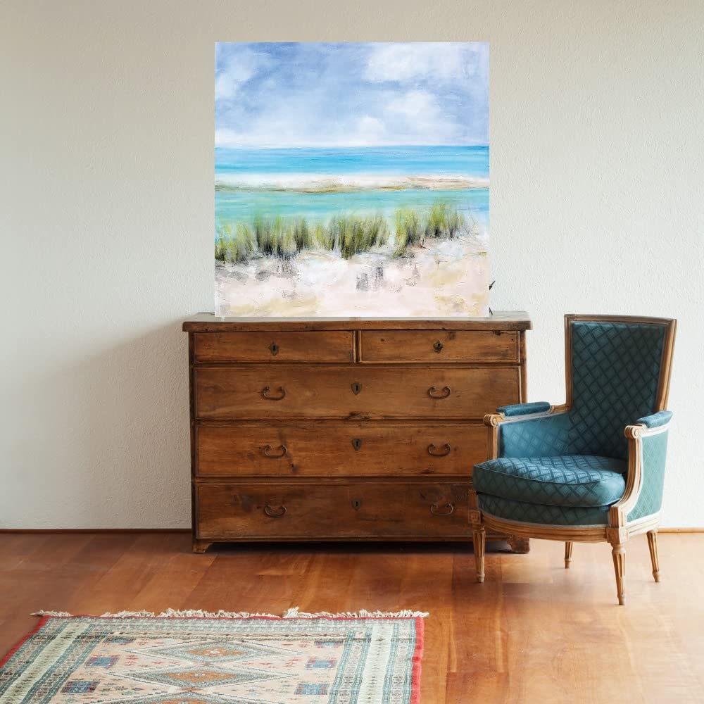 Captiva Island Fine Art Canvas Wall Decor by Artist Mila Apperlo - 32x32 Inch Ready to Hang Painting for Living Room, Bedroom, Office & More - Coastal Home Decor, Beach House Wall Art