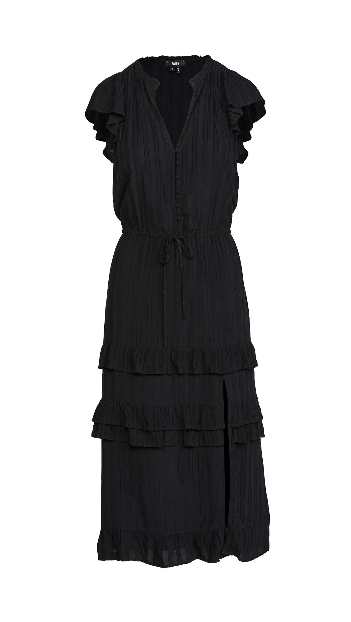 PAIGE Women's Illyria Dress - Flowy Summer Midi Dress with V-Neck & Ruffle Sleeves - Perfect for Beach Vacations, Date Nights & Brunch Outings