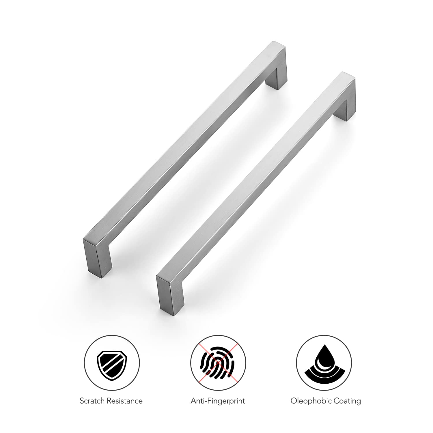 Ravinte 10 Pack 8 Inch Satin Nickel Cabinet Handles - Brushed Nickel Drawer Pulls for Kitchen Cabinets, Bathroom Vanities & Furniture Hardware