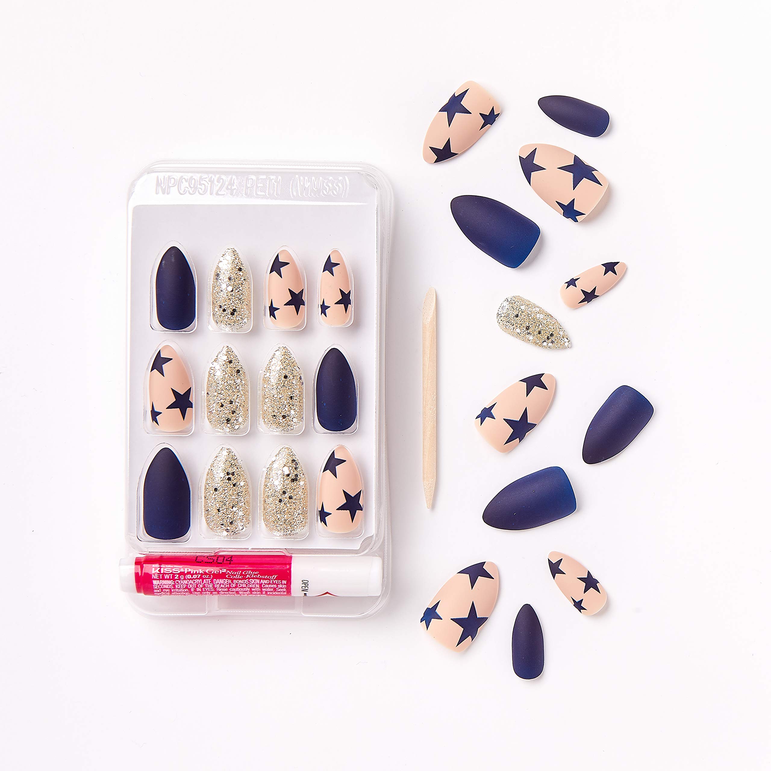 Gold Finger Full Cover Gel Nails - Ready to Wear Long Press On Nails for Manicure | Perfect for Parties, Weddings & Special Occasions