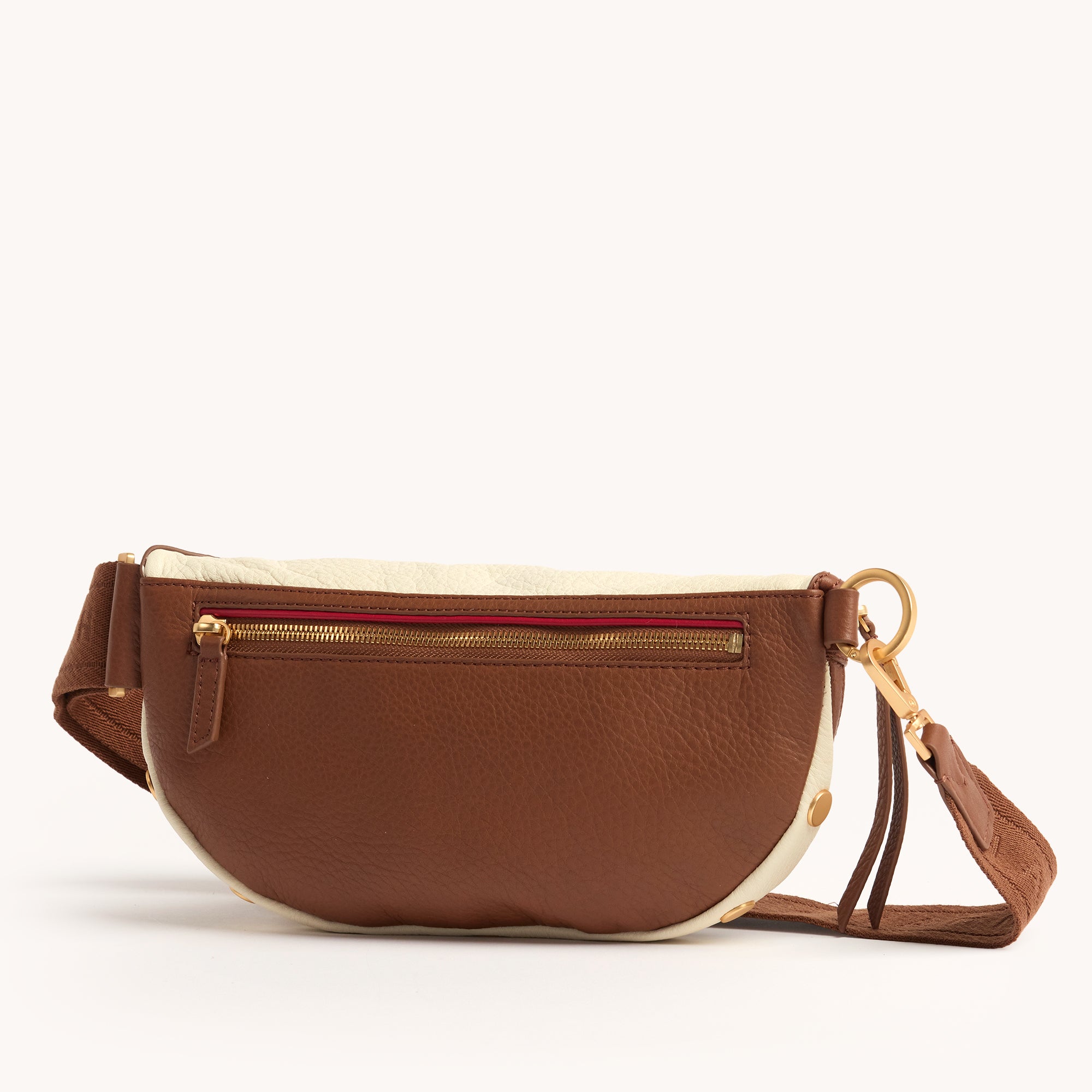 Charles Crossbody Bag for Women | Courtyard Cream & Brushed Gold Leather Medium Shoulder Purse | Perfect for Work, Travel & Everyday Use