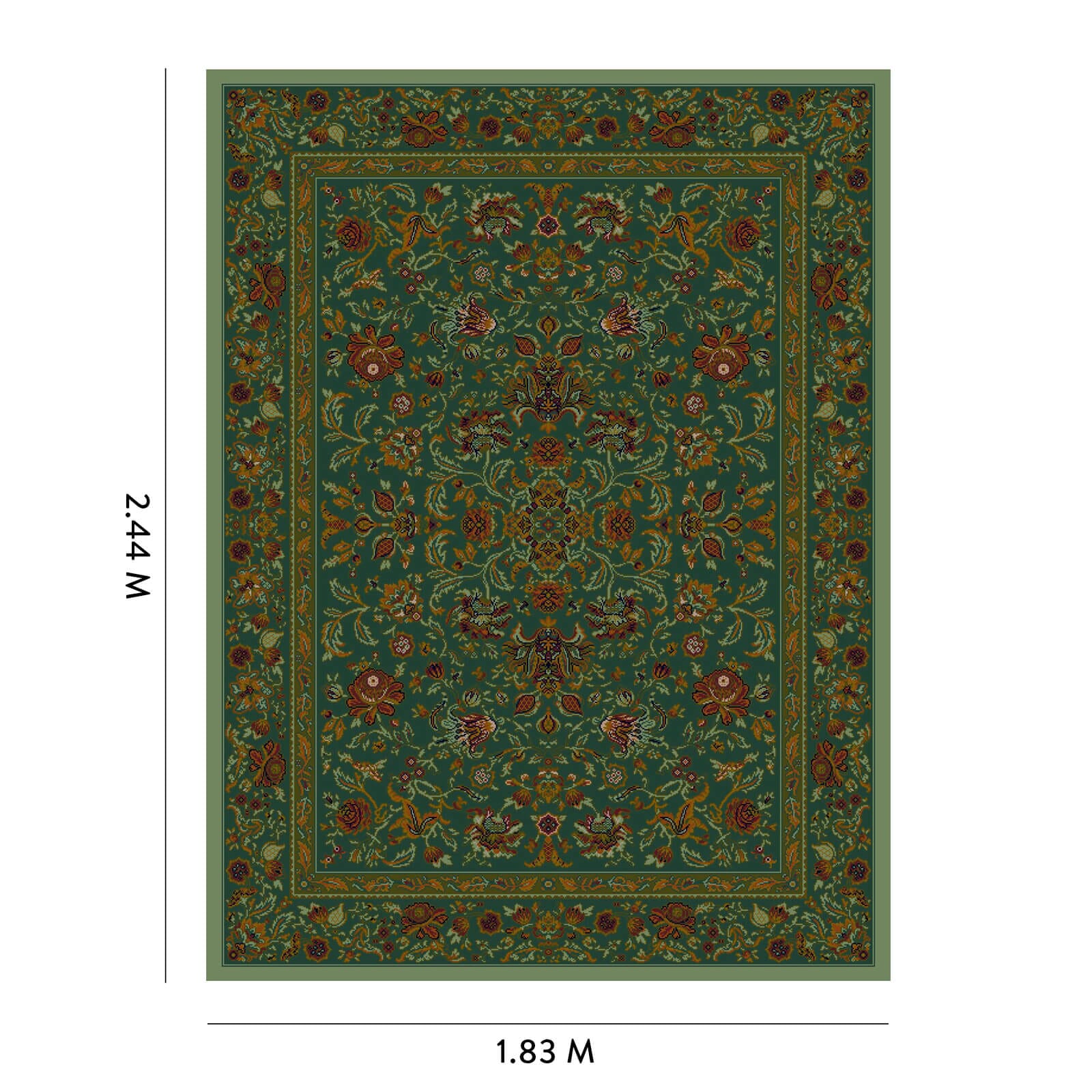 Premium ARTEMIS Rug in Petrol Blue - Soft & Durable Area Rug for Living Room, Bedroom, or Office Decor
