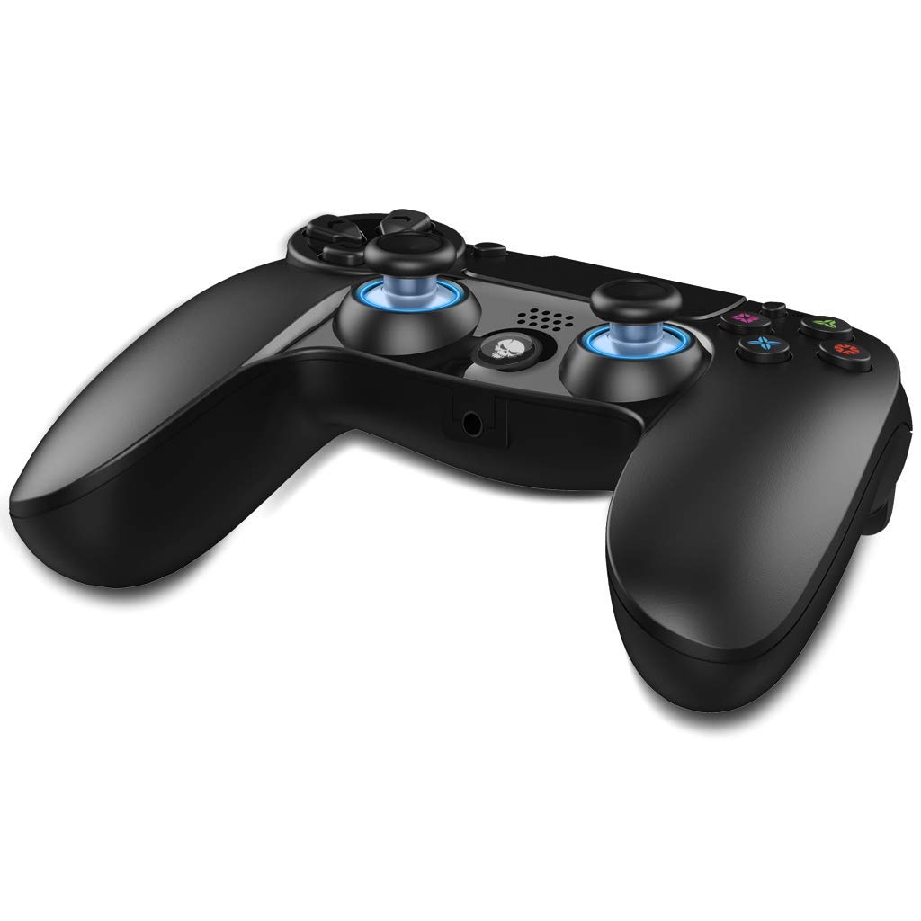 SPIRIT OF GAMER - Wireless Bluetooth Gamepad Controller for PlayStation 4 - Black PGP Edition with 3.5mm Jack - USB Rechargeable & 12-Hour Battery Life - Central Touchpad - Perfect for Gaming, Streaming & Remote Play