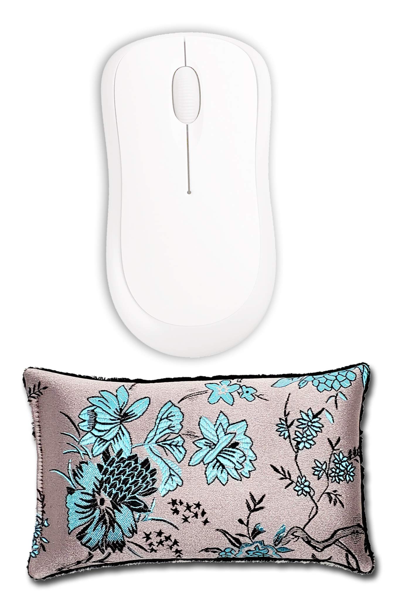 Luxury Satin Brocade & Crushed Velvet Mouse Wrist Rest with Lavender Scent - Ergonomic Support & Flaxseed Fill - Handcrafted Office Desk Comfort for Computer Work - Birds in Paradise Design - Perfect for Typing, Gaming & Long Work Sessions