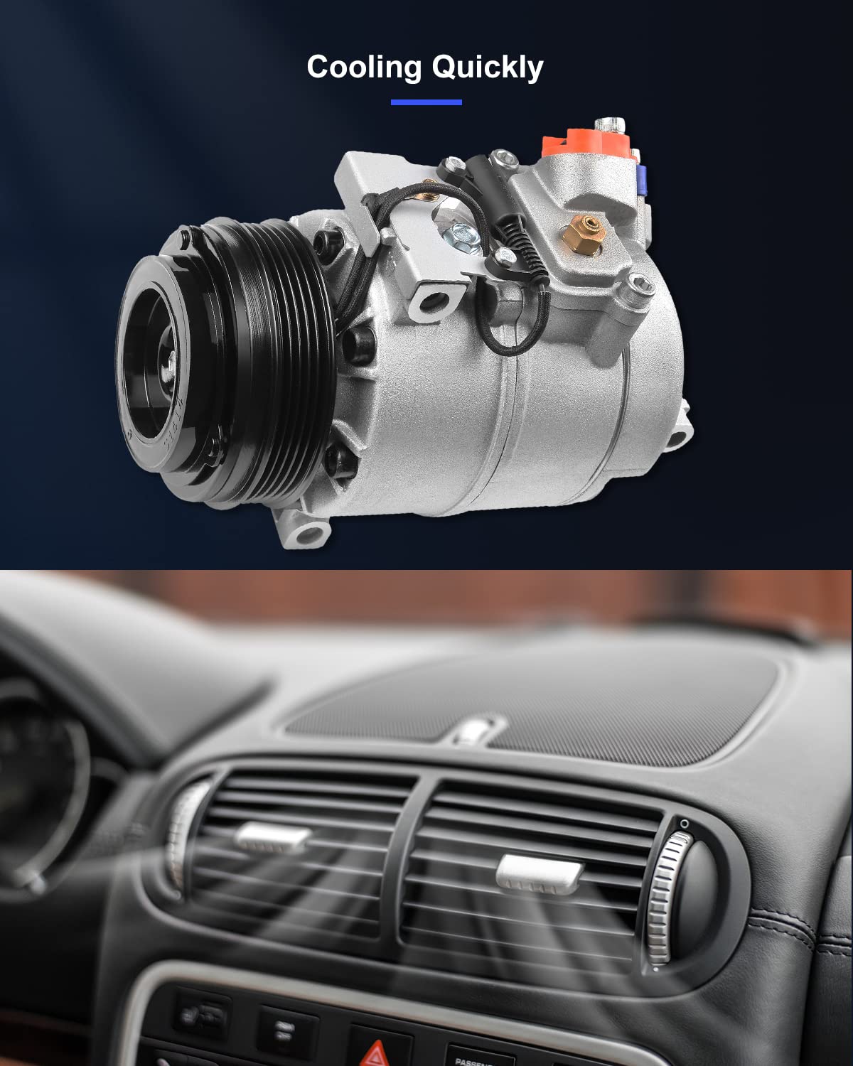 ECCPP AC Compressor Replacement for BMW 323Ci 323is 325Ci 328Ci 330i M3 Z8 (1997-2005) - 2.5L & 2.8L Air Conditioning Compressor with Clutch - Perfect for AC System Repair & Summer Cooling