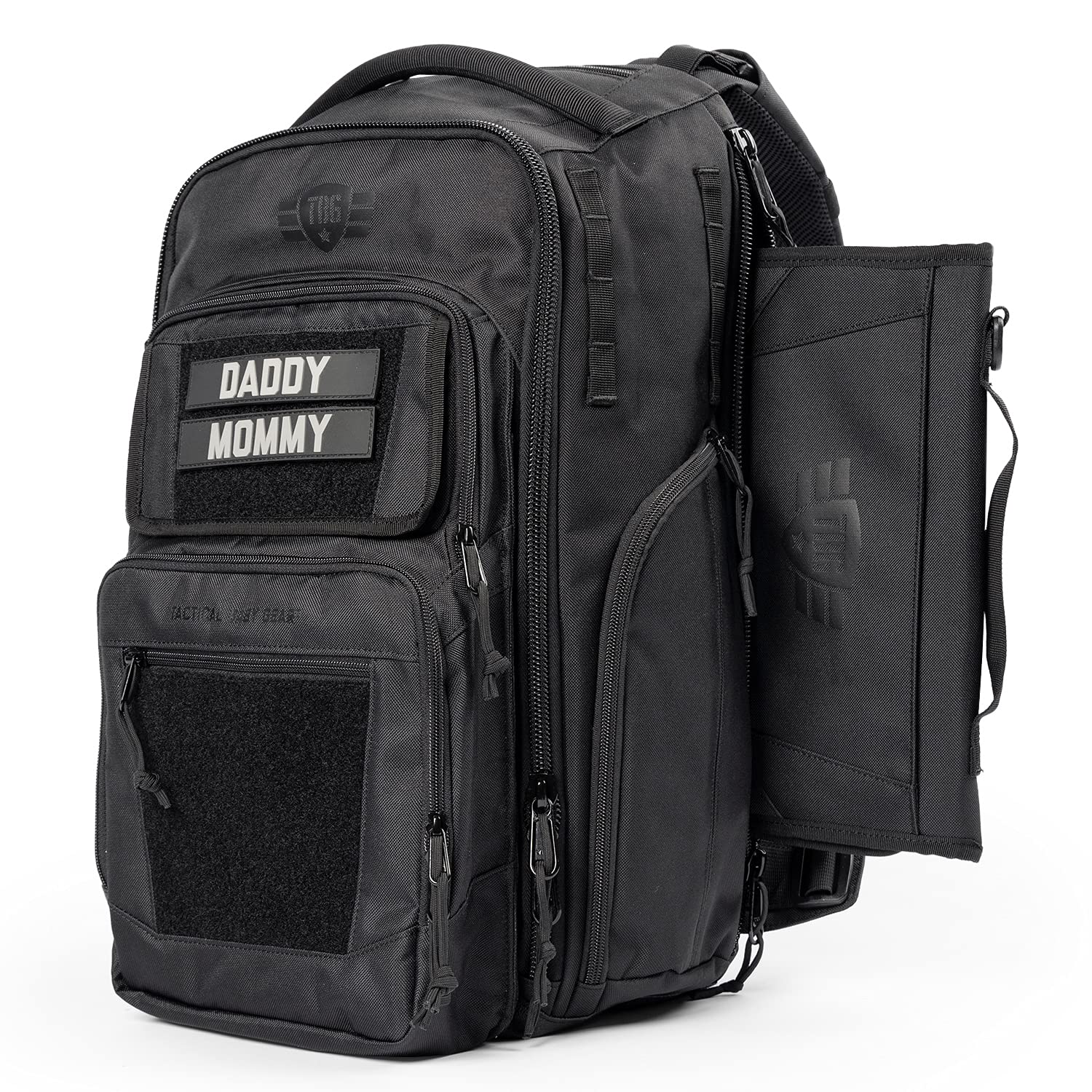 TBG - MOD Diaper Bag Backpack for Men with Changing Pad - Waterproof Baby Diaper Backpack, Modular Panel System for Organization (Black) - Perfect for Dads, Travel, and On-the-Go Parenting