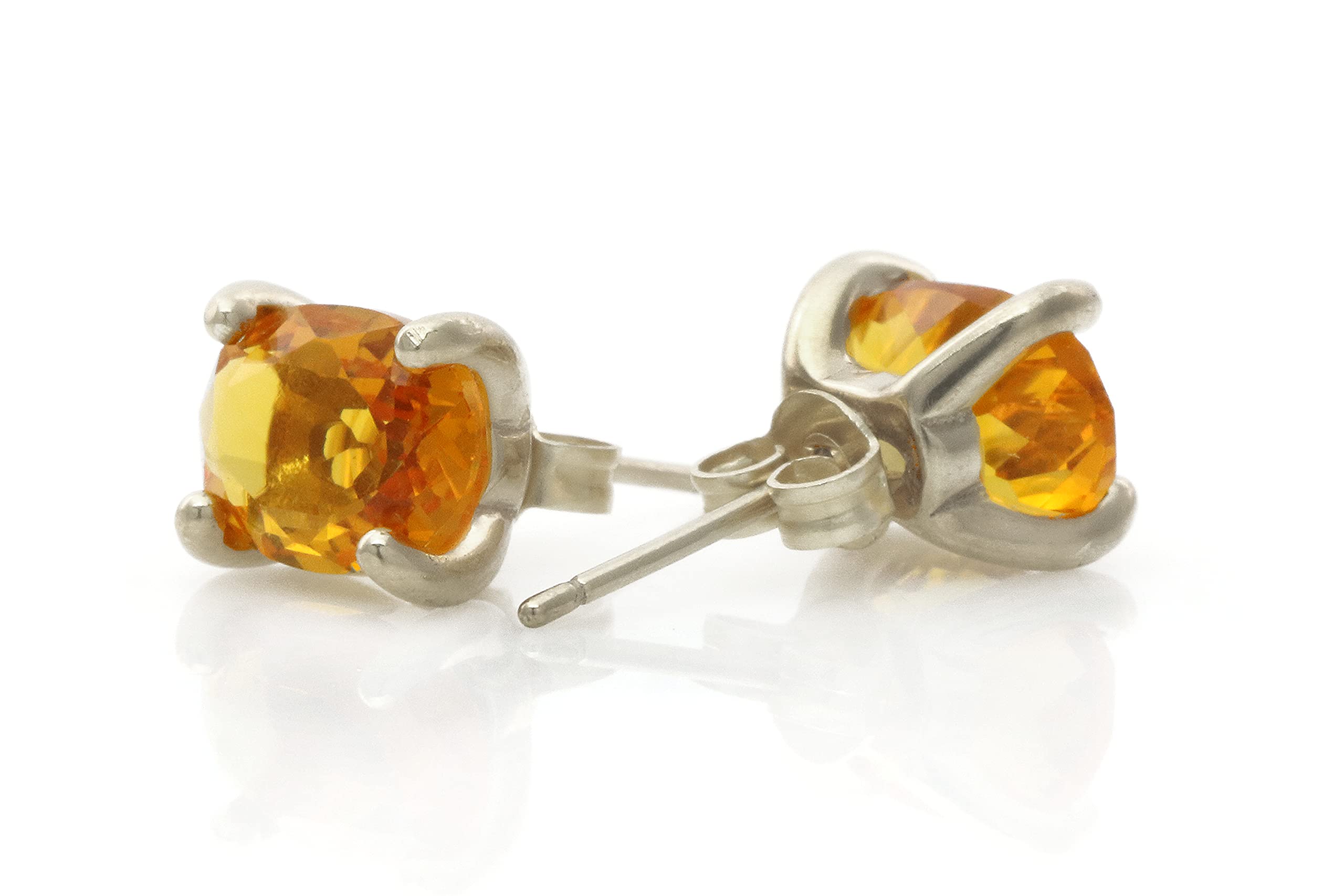 Handmade Citrine Oval Stud Earrings for Women - Dainty Birthstone Jewelry with Gift Box | Perfect for Gifts, Everyday Wear & Special Occasions