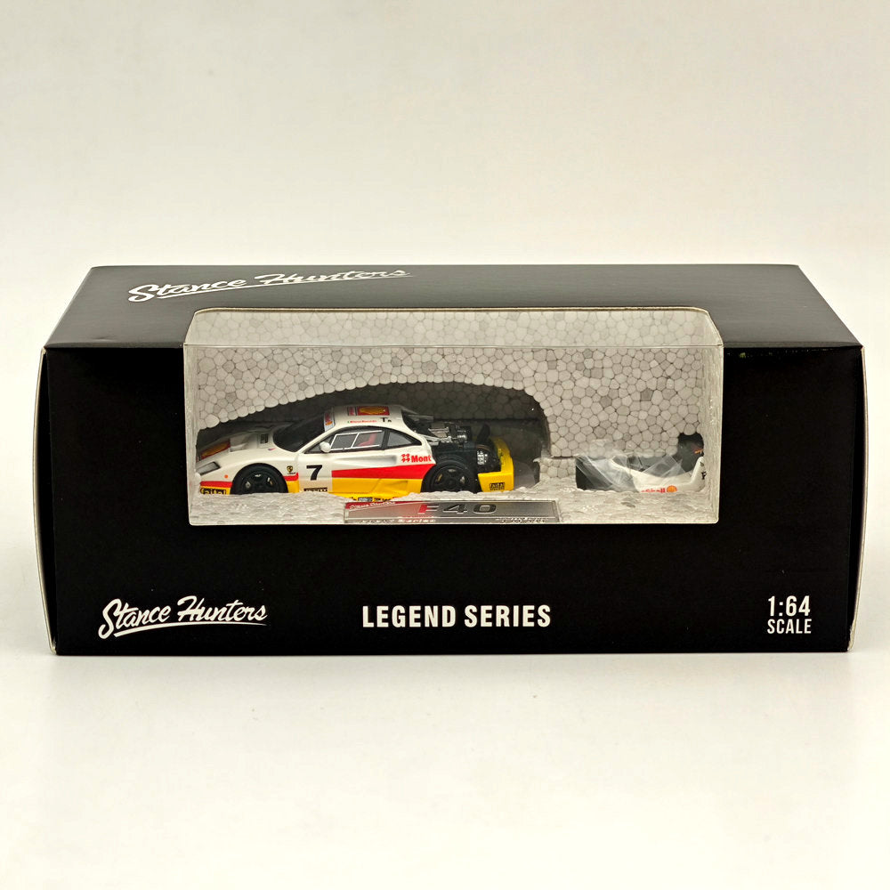 1/64 Scale Ferrari F40 LM #7 Racing Sports Car Model - Legend Series with Opening Tail Gate - White - Perfect for Collectors, Display, and Racing Enthusiasts