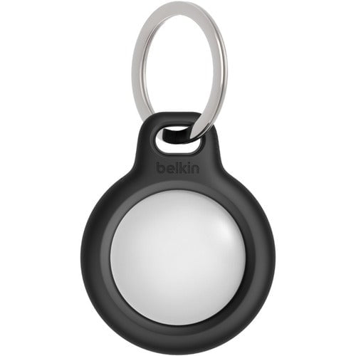 Apple AirTag Holder with Keychain - Durable Anti-Loss Tracker Case for Wallet, Luggage & Backpack (Black) - Perfect for Travel, Keys & Personal Items Security