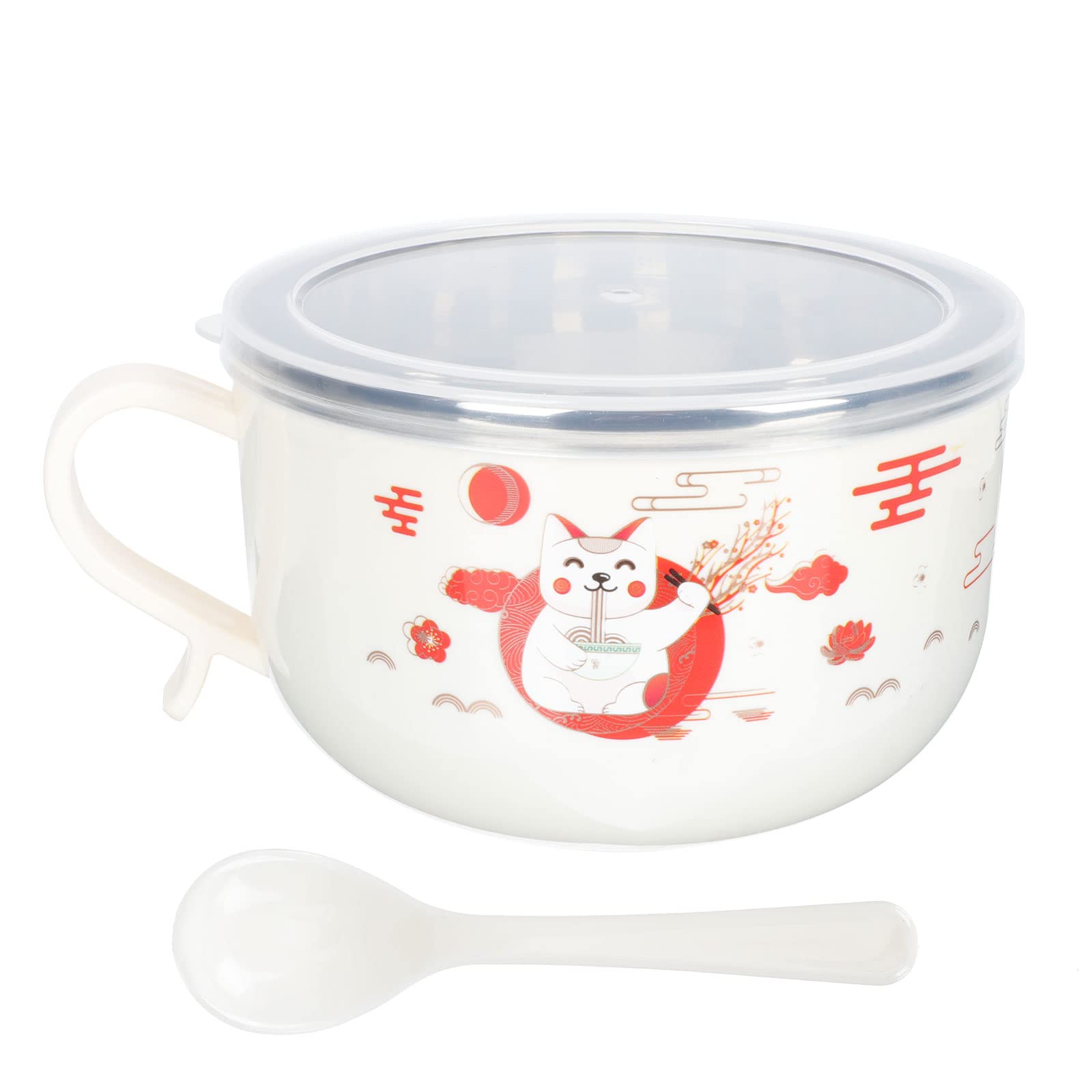 Zerodeko School Bowl - Instant Noodle Bowl, Soup Bowl, Practical Noodle Serving Bowl for College Dorm, Office Lunch & Quick Meals at Home