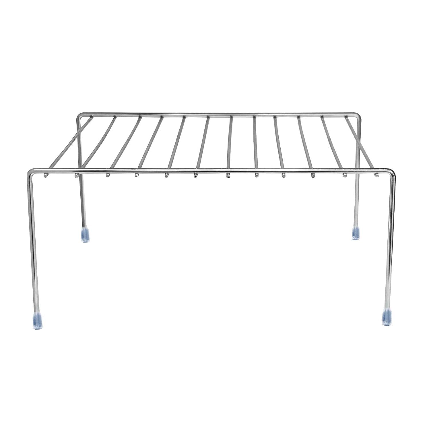 NH10 DESIGNS Stainless Steel Expandable Dish Rack & Storage Shelf - Stackable, Adjustable Kitchen Organizer for Cabinets & Countertops (2-Pack) - Perfect for Small Spaces, Dish Drying & Utensil Storage