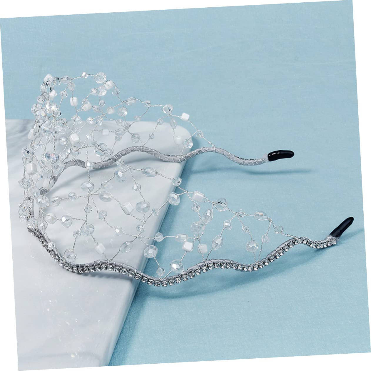 Minkissy 2 Pack Rhinestone Mesh Headbands - Sparkling Wedding Hair Accessories for Brides, Prom, Pageants & Special Occasions | Elegant Hair Crowns & Hairpieces for Women's Formal Events