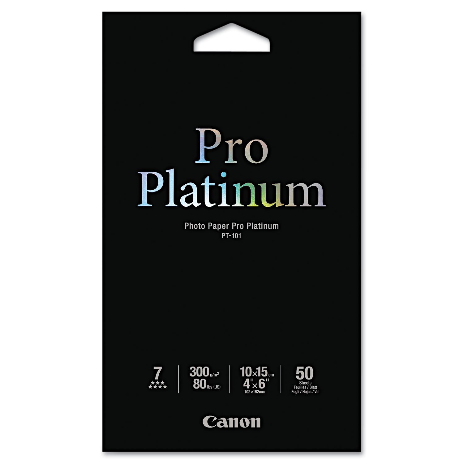 Canon Pro Platinum Photo Paper 4x6 Inches - 50 Sheets (2768B014) - High-Quality Glossy White Paper for Professional Prints, Photo Albums, and Scrapbooking