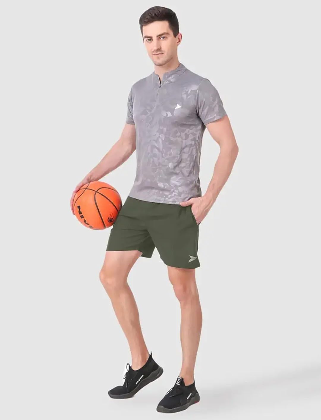 Men's 4-Way Stretch Lycra Sports Shorts with Zipper Pockets - Sizes L(28-30), XL(32), 2XL(34), 3XL(36), 4XL(38), 5XL(40) - Gym, Running & Outdoor Activities