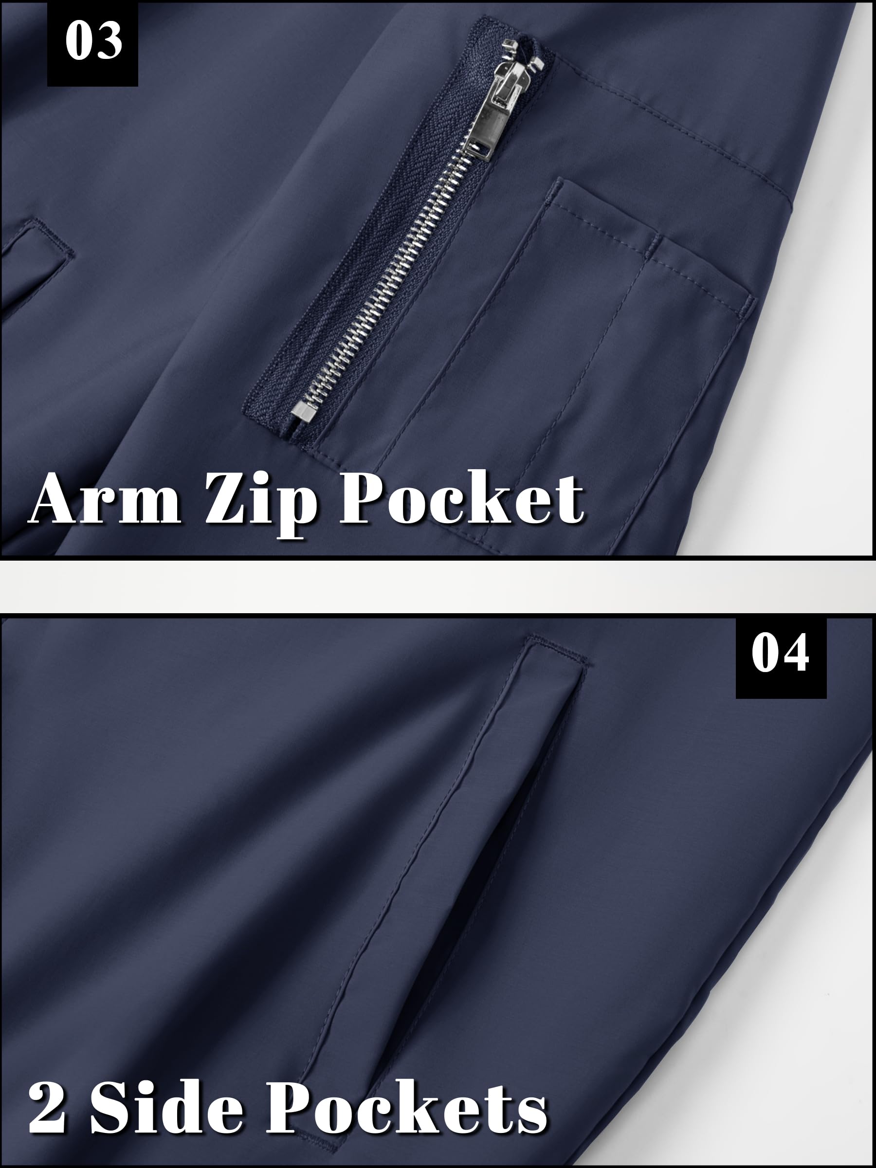 TACVASEN Men's Lightweight Bomber Jacket - Casual Windbreaker Zip Up Coat with Pockets for Spring & Fall | Perfect for Outdoor Activities, Travel & Daily Wear