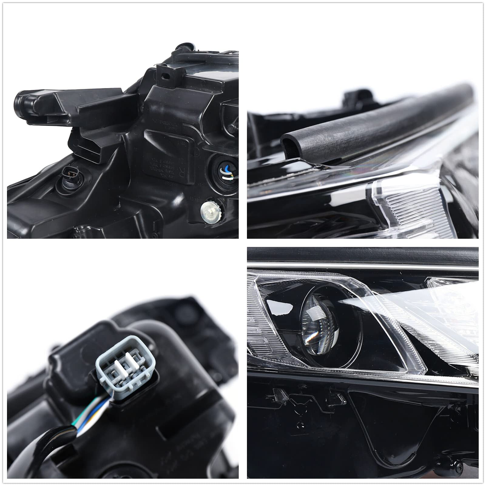 2018-2019 Toyota Camry Halogen Projector Headlights Pair Set - Driver & Passenger Side Replacement Headlamp Assembly for Improved Night Driving Safety
