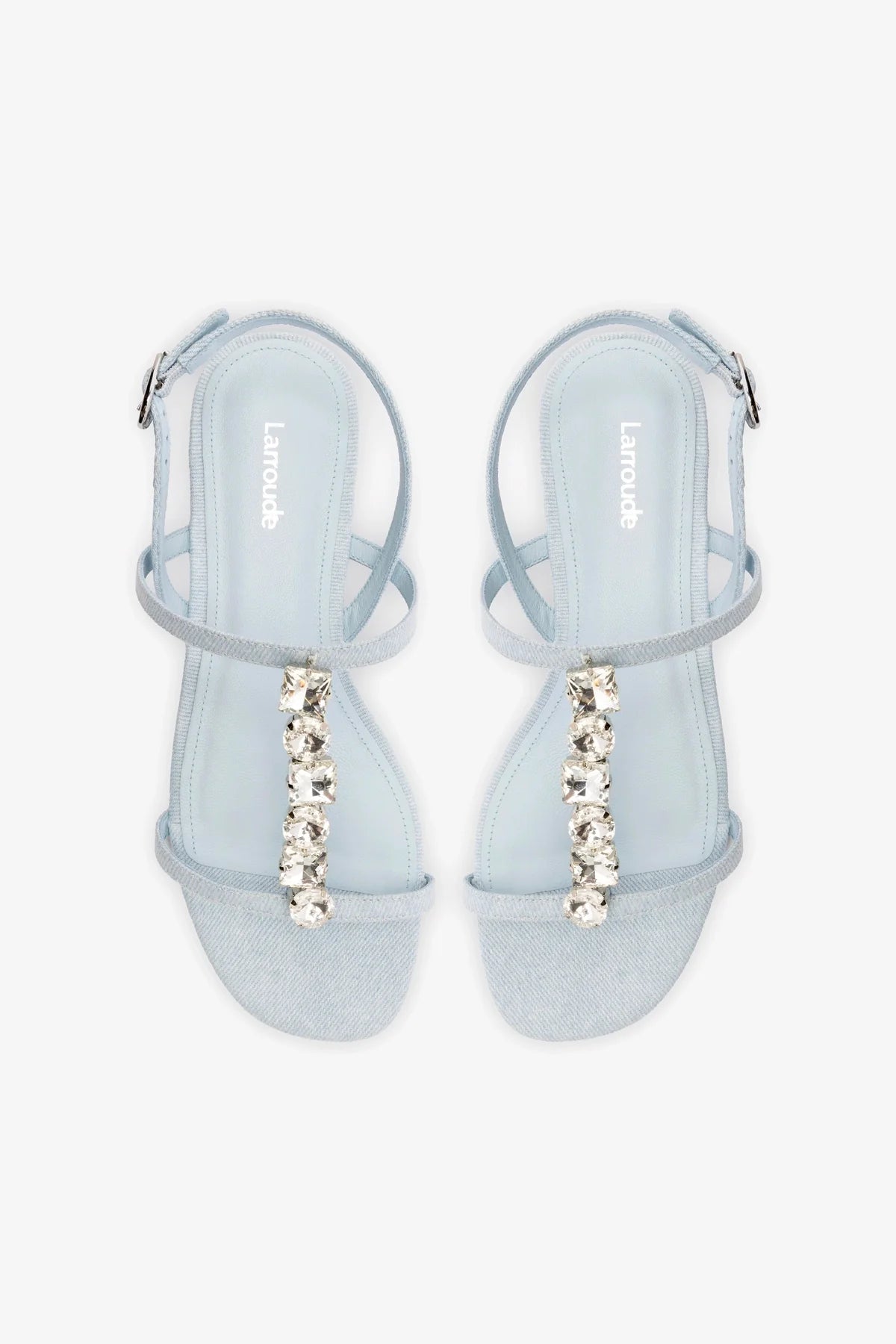 Calypso Women's Flat Sandal - Maya Denim with Crystal Accents | Comfortable Summer Beach Shoes for Vacation & Casual Outings