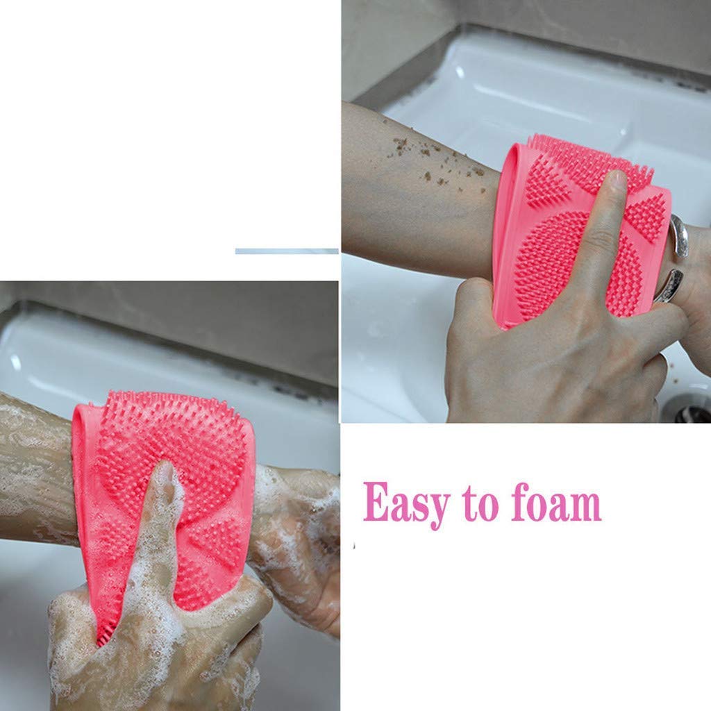 Double Sided Silicone Exfoliating Shower Scrubber Belt - Body Scrub Towel & Back Scrubber for Deep Cleansing | Perfect for Exfoliating Dead Skin & Improving Circulation During Bath or Shower
