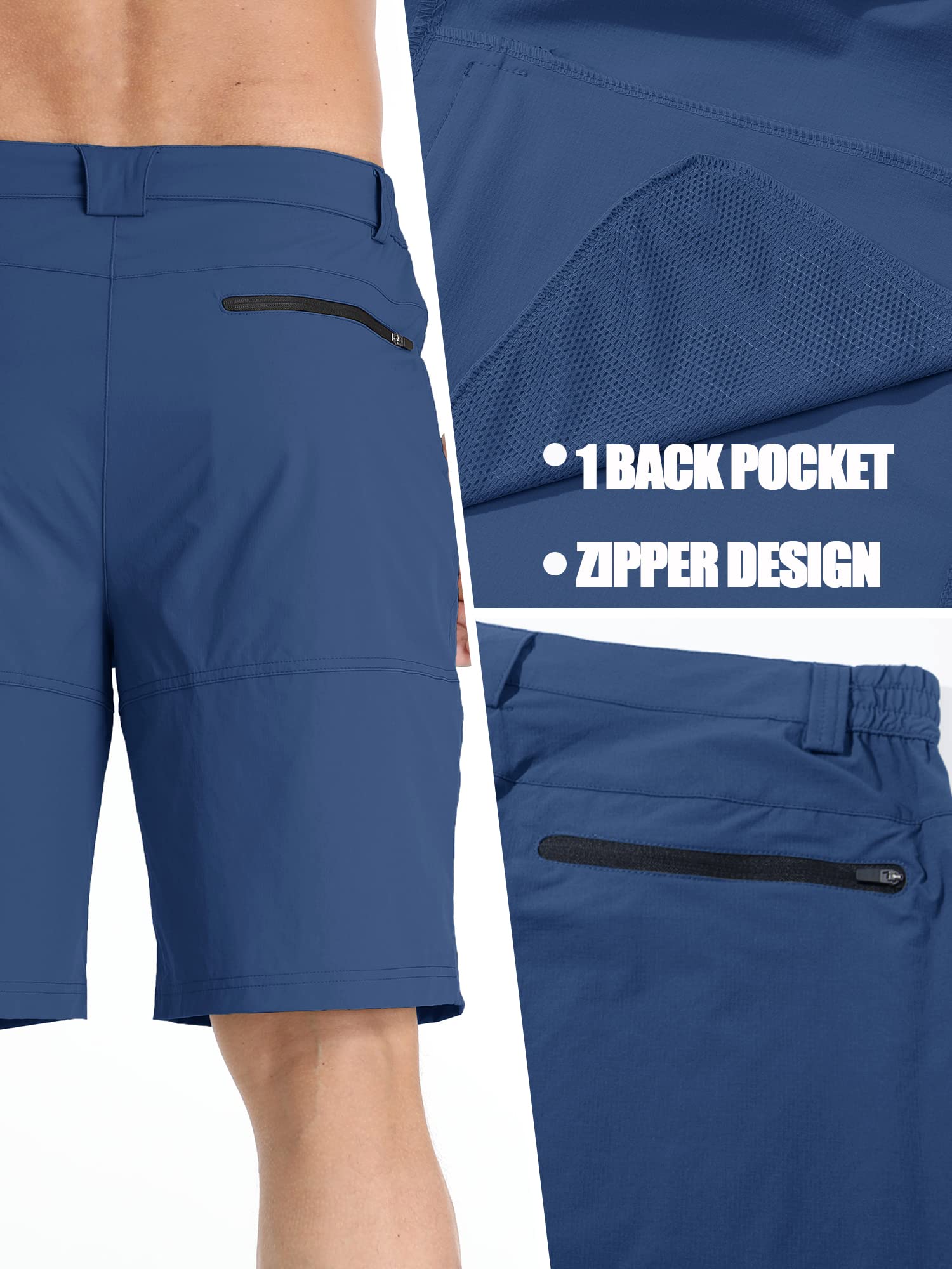 TACVASEN Men's Quick Dry Cargo Shorts - Lightweight Summer Outdoor Hiking & Work Shorts with Multiple Pockets (No Belt Included) - Perfect for Camping, Travel & Casual Wear