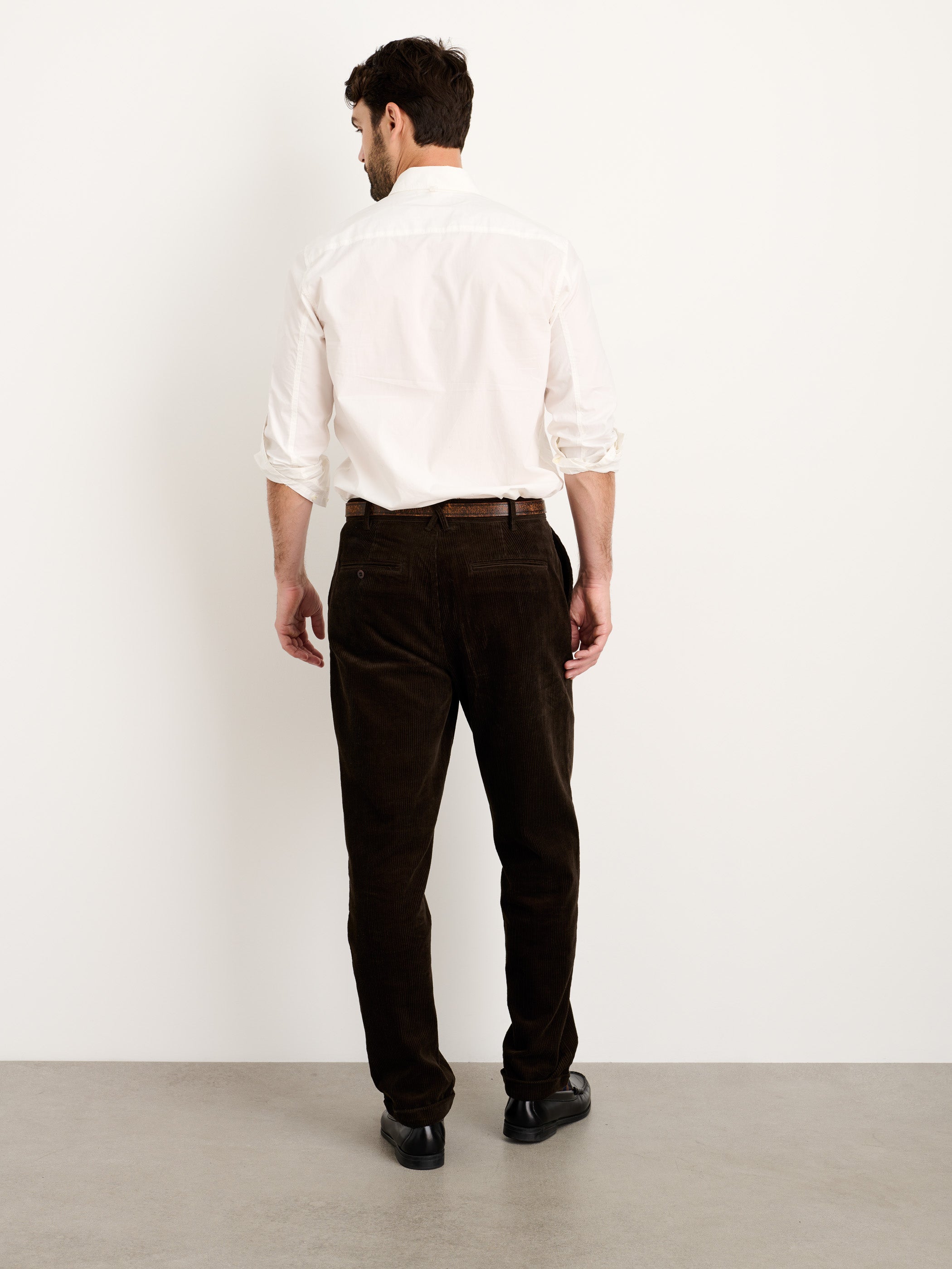 Corduroy Pleated Pants for Men - Long Inseam Comfort Fit Trousers | Casual Office Wear & Winter Fashion