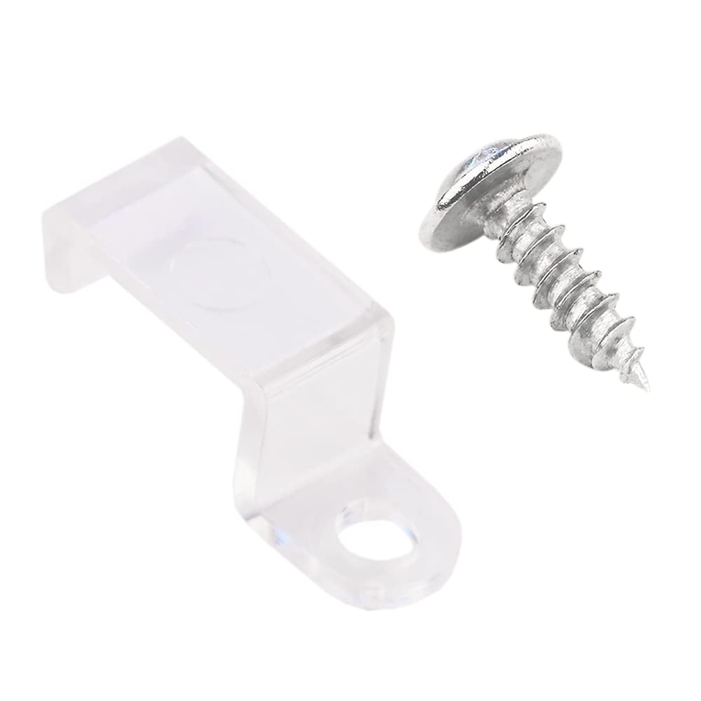 Clear LED Light Strip Mounting Clips - 30 Pack with Screws for Rope Lights, Outdoor Use - Perfect for Home, Kitchen, Bedroom, and Garden Lighting