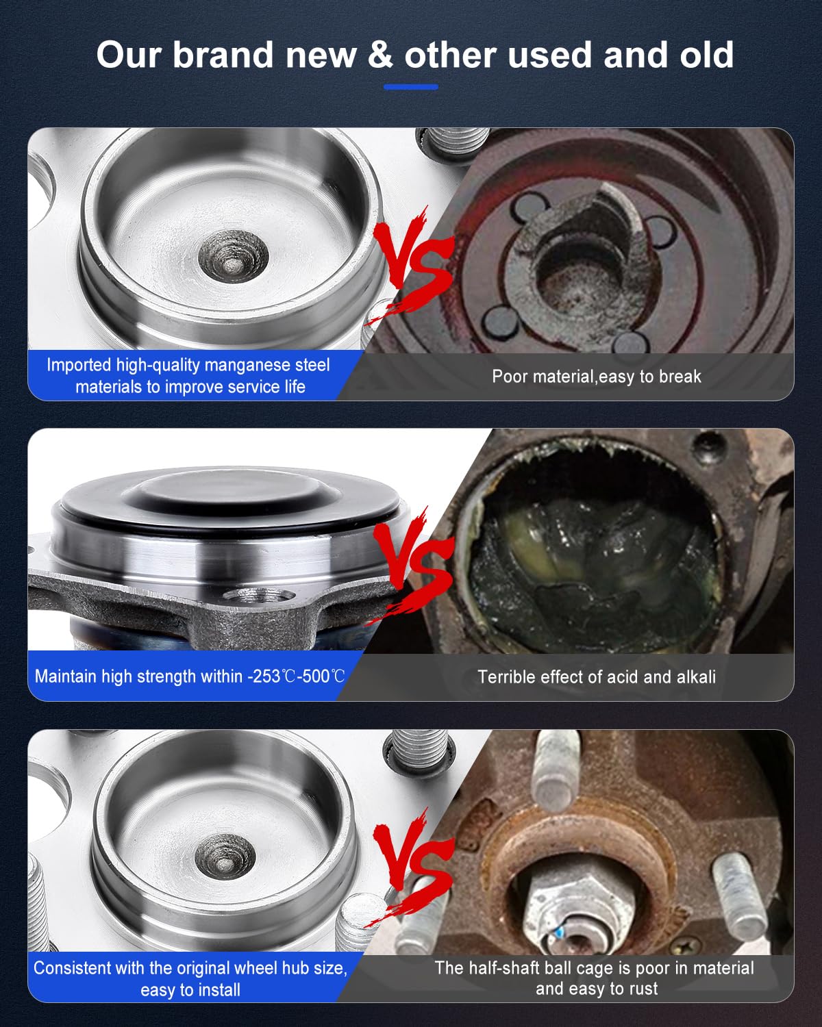ECCPP Rear 4 Lug Wheel Bearing and Hub Assembly Replacement for 2007-2011 Toyota Yaris - 512371 - Perfect for Smooth Rides & DIY Auto Repairs