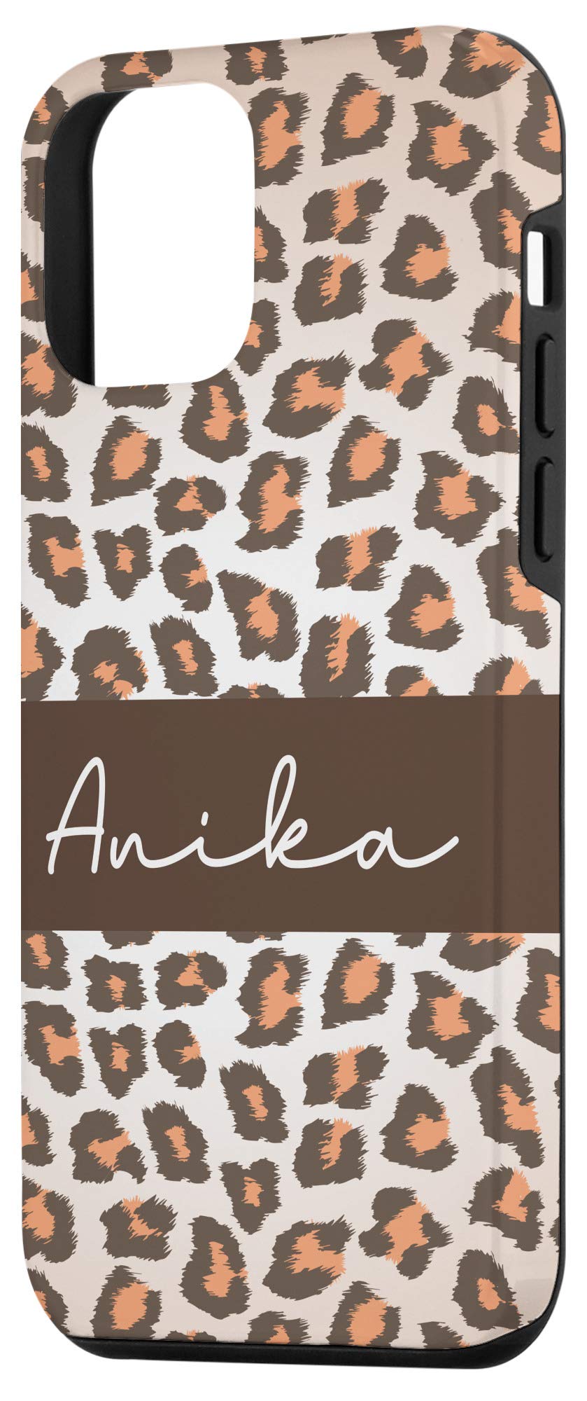 Personalized iPhone 12 Mini Case - Anika Name & Leopard Print for Girls | Stylish Protection