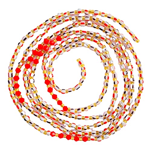 Handmade Waist Beads for Weight Loss Tracking - Adjustable Belly Chain & Body Jewelry for Women - Perfect for Fitness Motivation, Body Positivity, and African Fashion Accessories