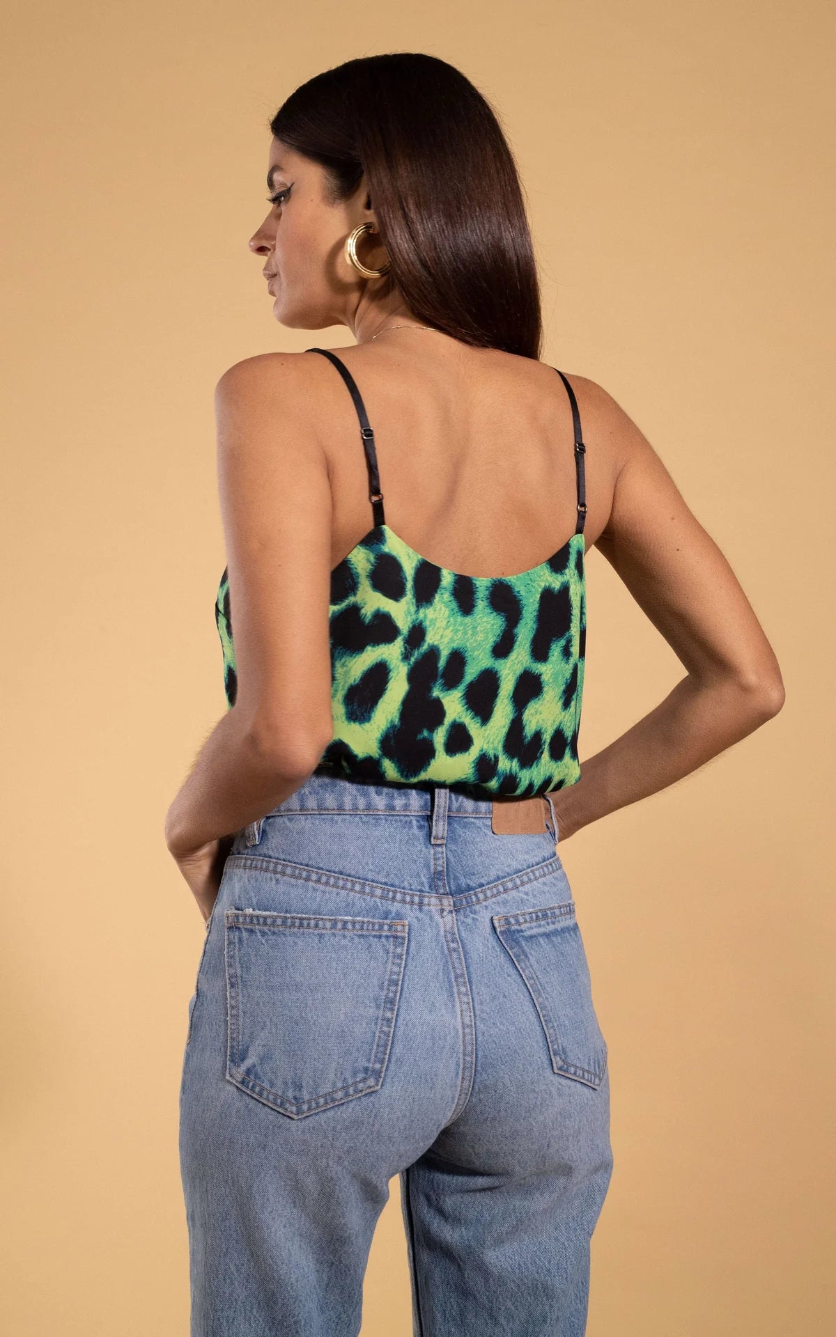 Birdie Cami Top - Lime Leopard Print Women's Stretchy Tank Top | Perfect for Yoga, Summer Outfits & Casual Wear