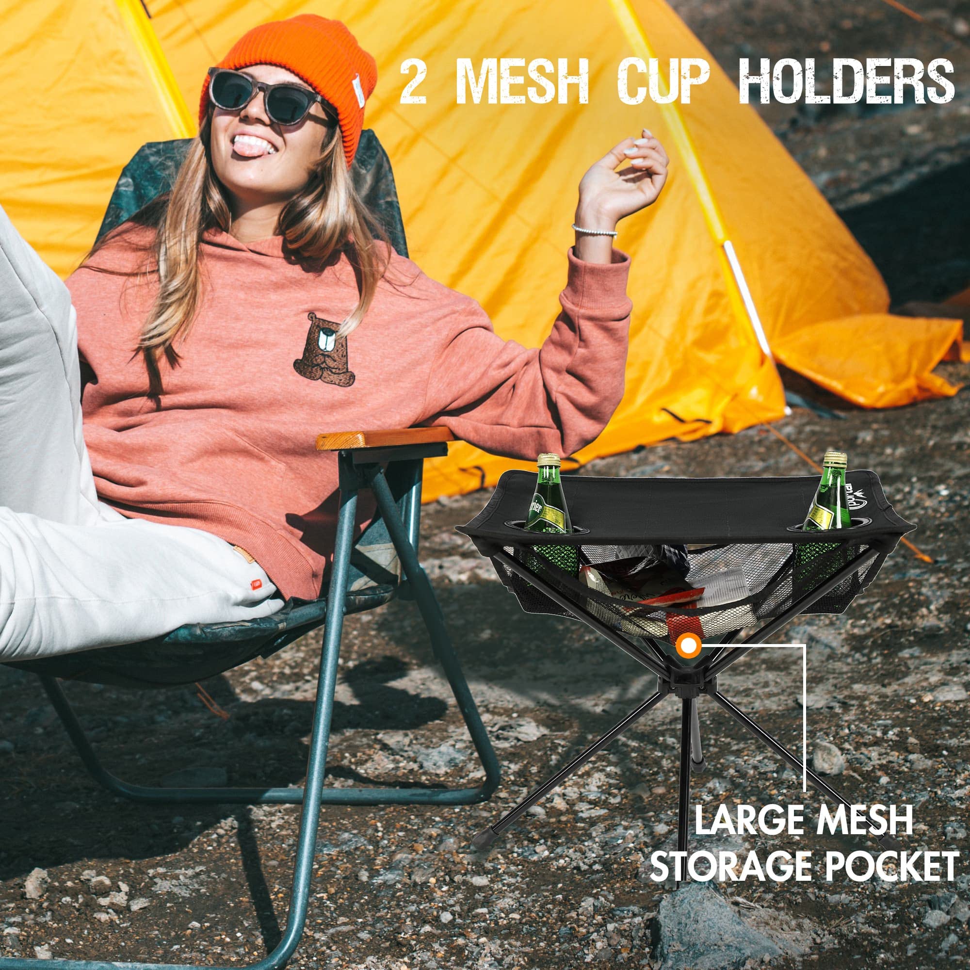 Ultralight Aluminum Folding Camping Table with Carrying Bag - Compact Portable Mesh Design for Beach, Picnic, Travel & Outdoor Adventures | Perfect for Camping, Boating, and Sand Activities