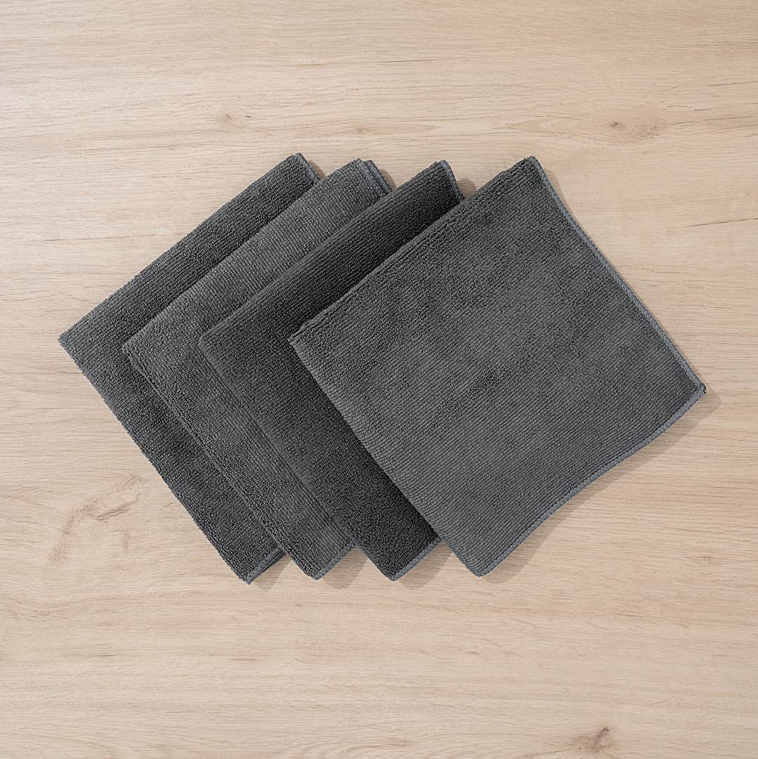 Restaurantware Clean Tek Professional 16x16 Inch Microfiber Cleaning Cloths - 100 Lint-Free, Highly Absorbent, Non-Abrasive Gray Towels for Kitchen, Restaurant, and Home Use - Reusable Multi-Purpose Cleaning Rags for Countertops, Glass, and Stainless Steel