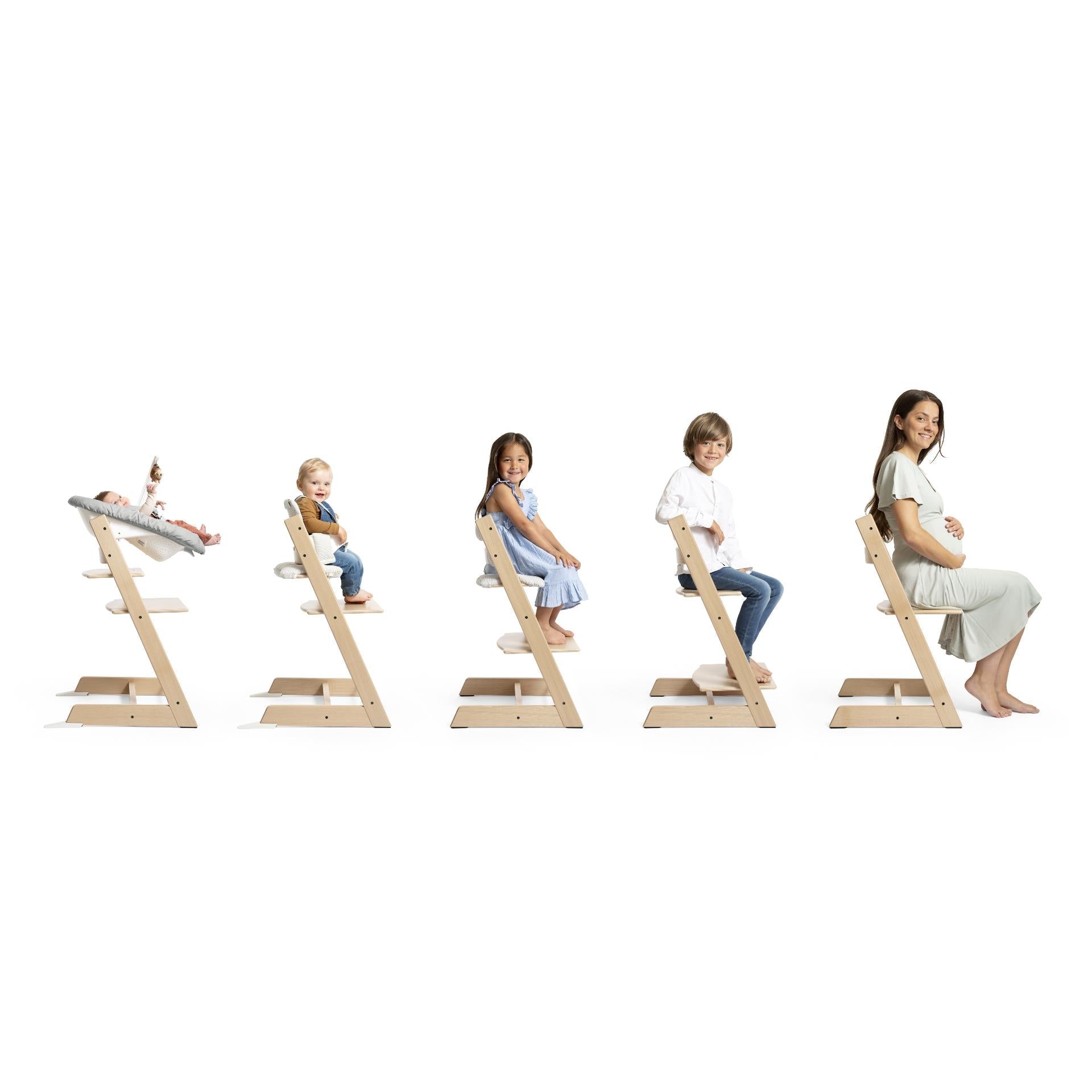 Stokke Tripp Trapp High Chair with Cushion & Tray - Adjustable Baby Feeding Chair, Ergonomic Design, Heather Mauve | Perfect for Dining, Weaning & Family Mealtime