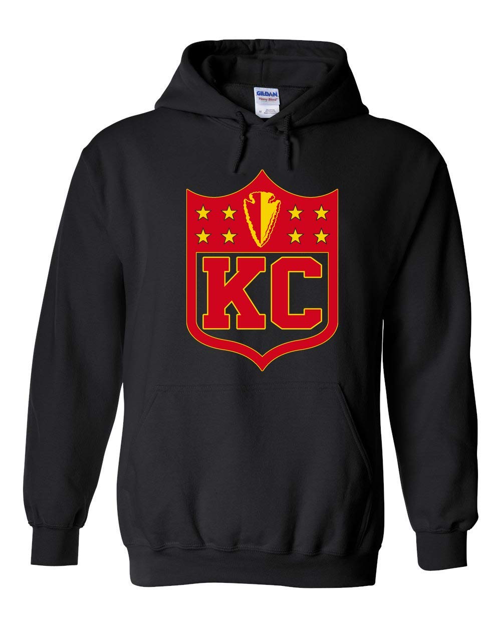 America's Finest Apparel KC Kansas City Shield Hoodie - Military Green | Premium Cotton Pullover for Men & Women | Perfect for Casual Wear, Outdoor Activities & Sports Fans