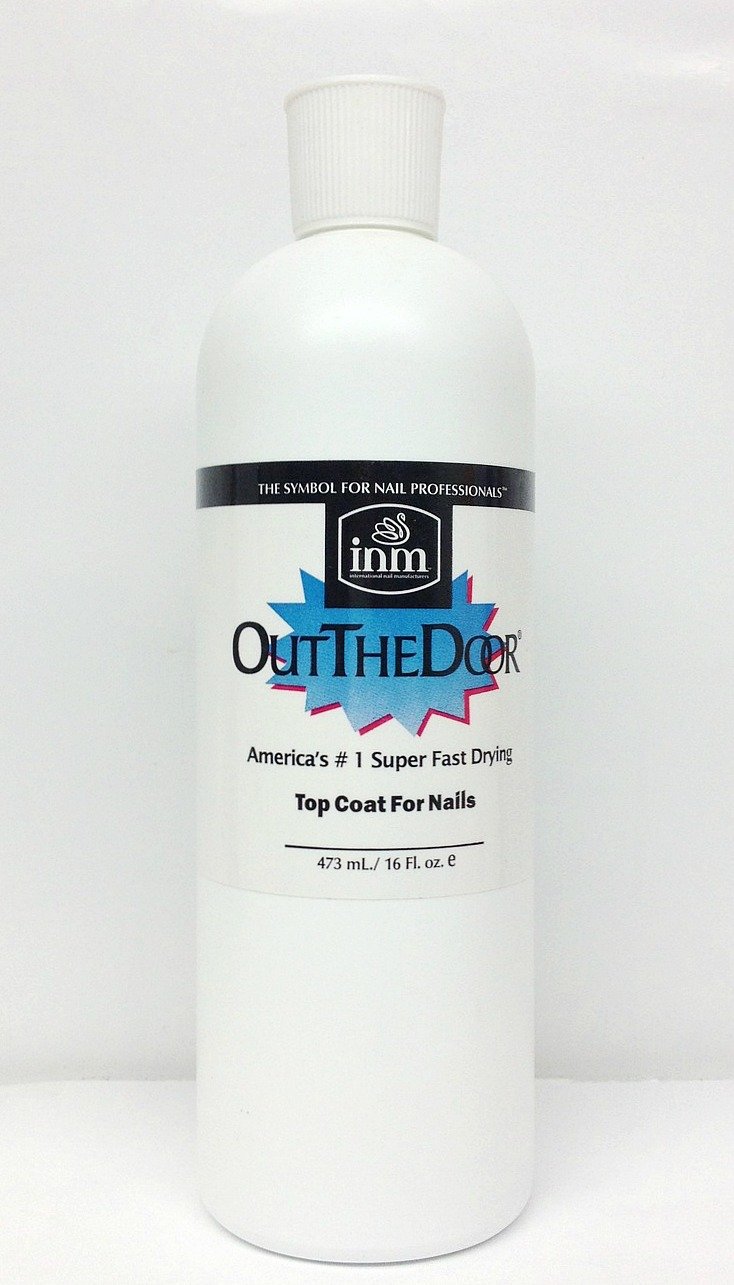 Out The Door Super Fast Drying Nail Top Coat - 16 oz Professional Glossy Finish for Salon & Home Manicures - Long Lasting Shine for Gel & Regular Polish
