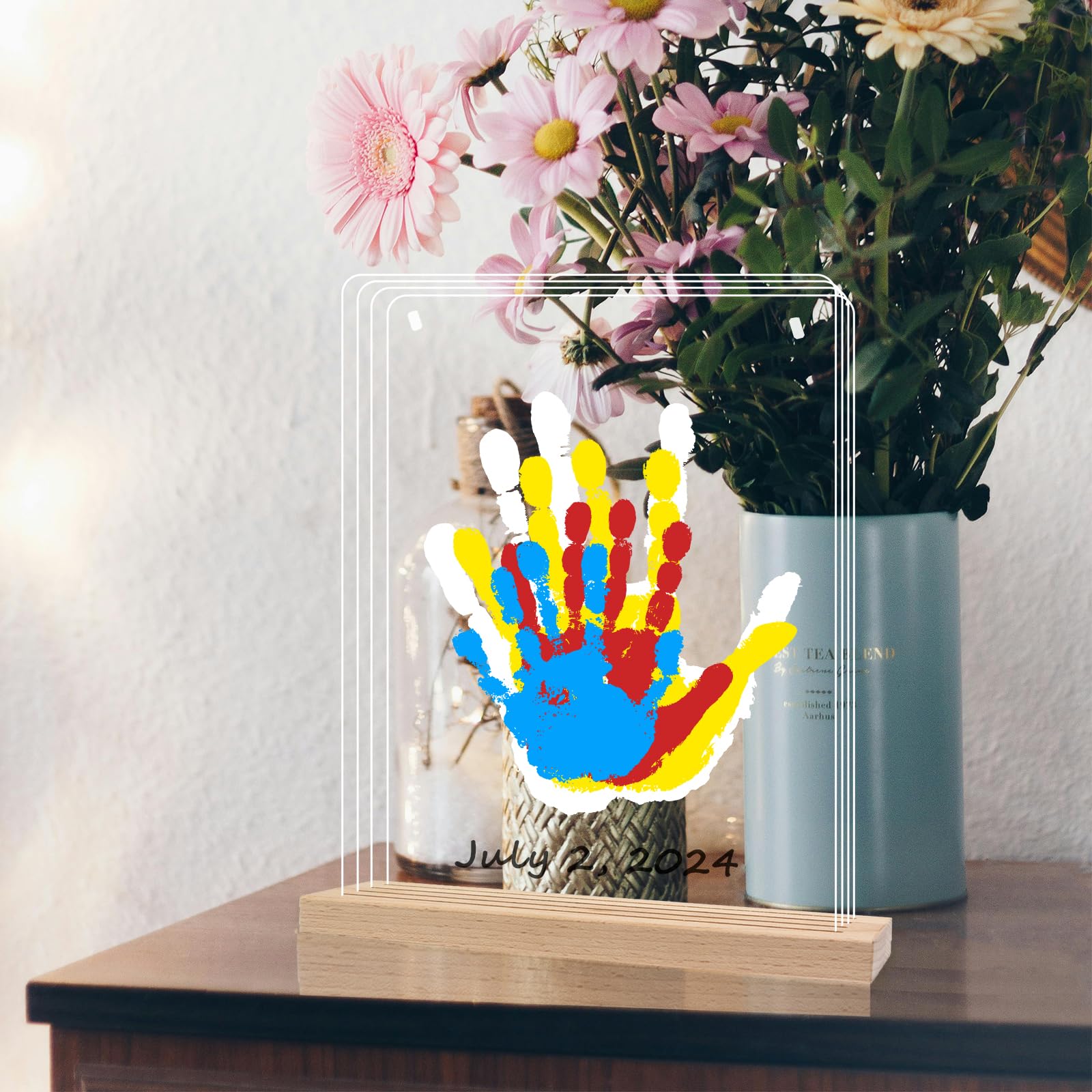Personalized Baby Handprint and Footprint Kit - Unique Family Keepsake Gift for New Parents - Rectangle Frame Included - Perfect for Baby Showers, Christenings, and First Birthdays