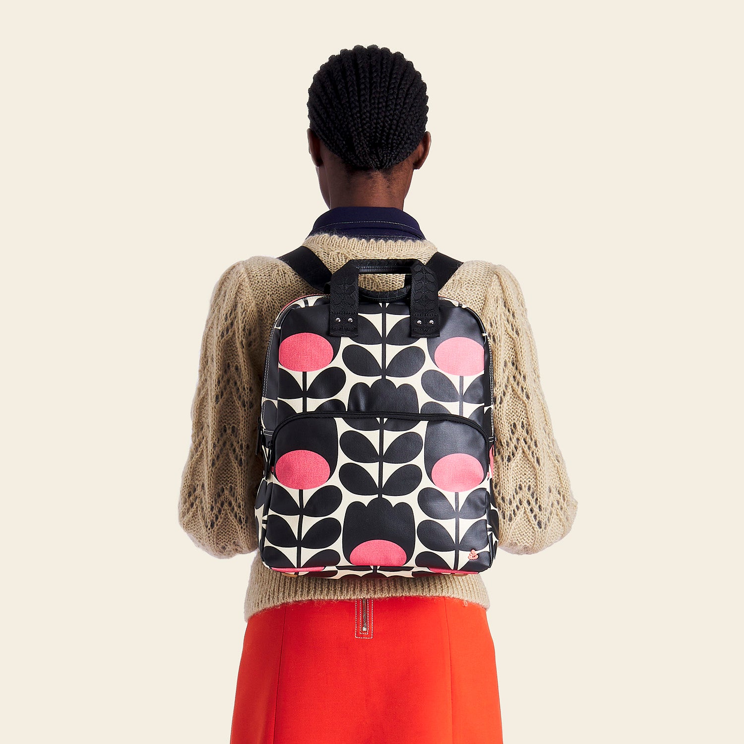 Lotta Backpack - Stylish Pink Tulip Design for Women & Girls | Perfect for School, Travel & Everyday Use