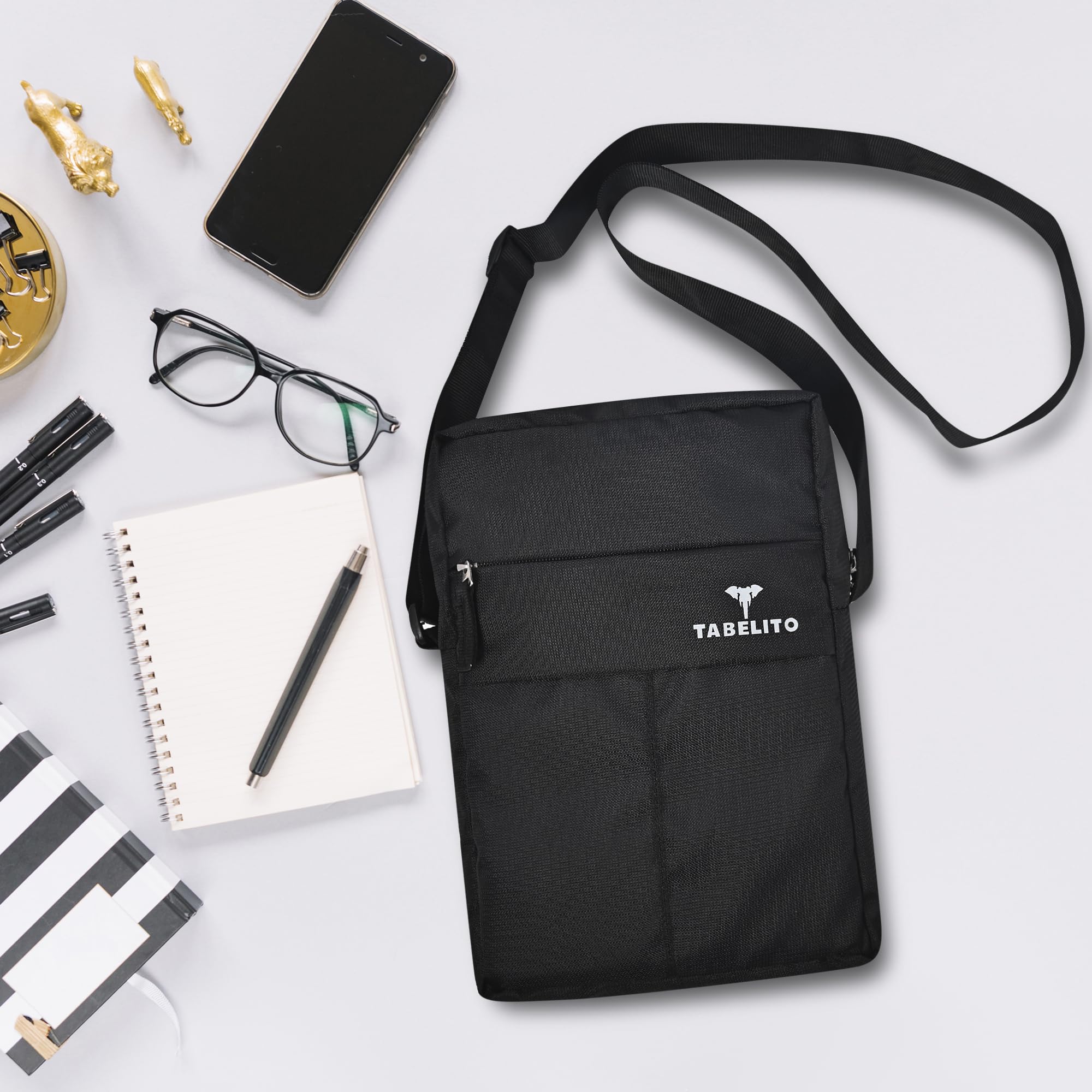 TABELITO Waterproof Crossbody Bag for Men & Women - Adjustable Shoulder Strap, Travel & Everyday Use - Fits Tablet, Phone, Wallet, Passport, Cash & Cards | Perfect for Commuting, Shopping & Travel Adventures