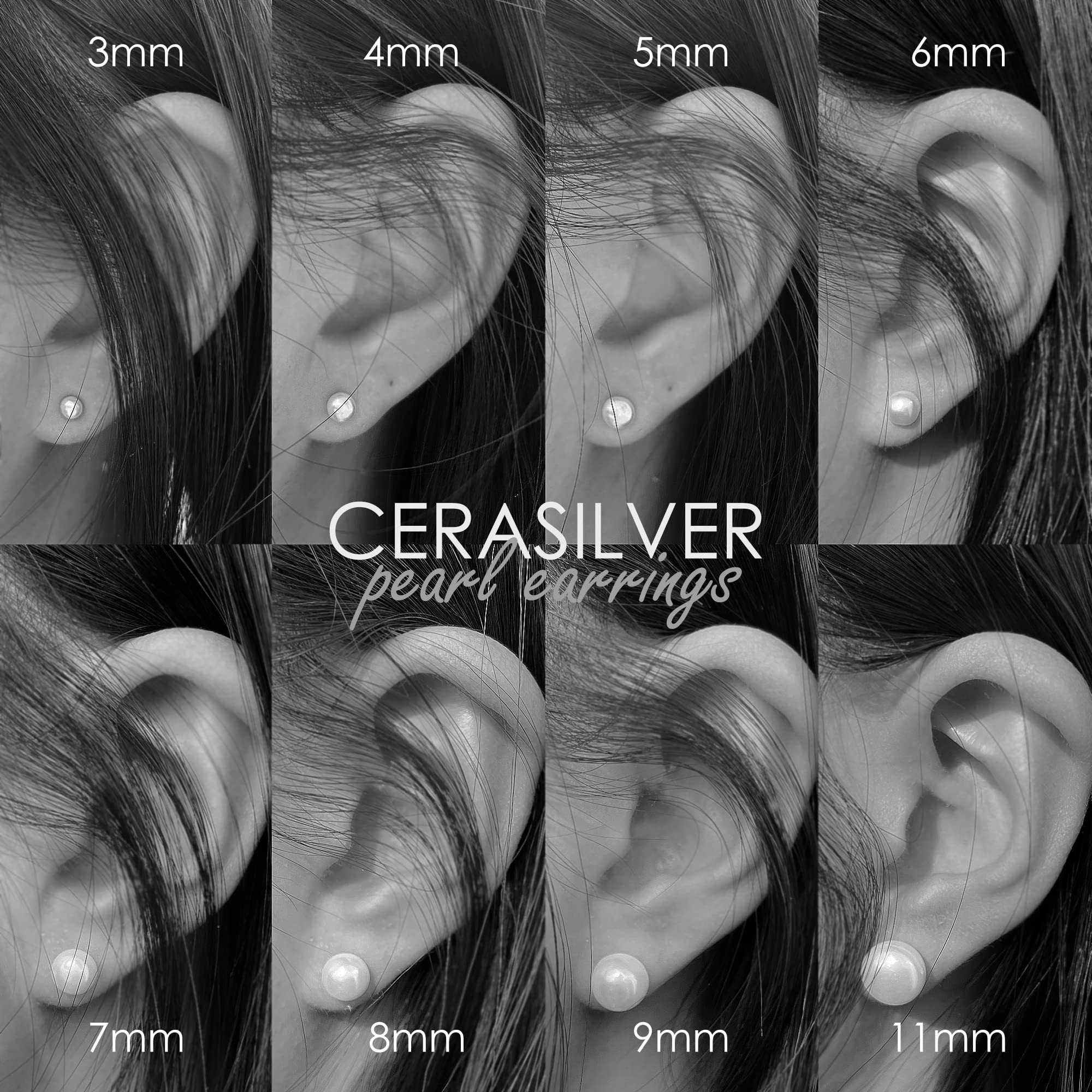 Luxurious 925 Sterling Silver Freshwater Pearl Earrings for Women - 9mm White Pearls, Elegant Gift for Wedding, Party & Special Occasions