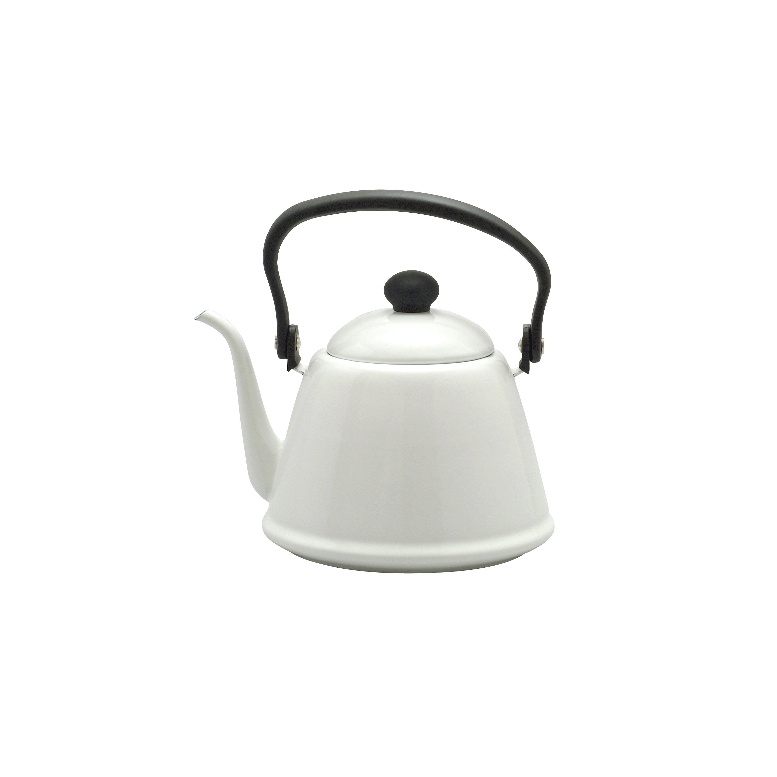 Premium Japanese Enamel Gooseneck Kettle - Noda Horo Drip Kettle II, 200W, White (DK Model) - Perfect for Pour Over Coffee, Tea Brewing & Home Barista Use