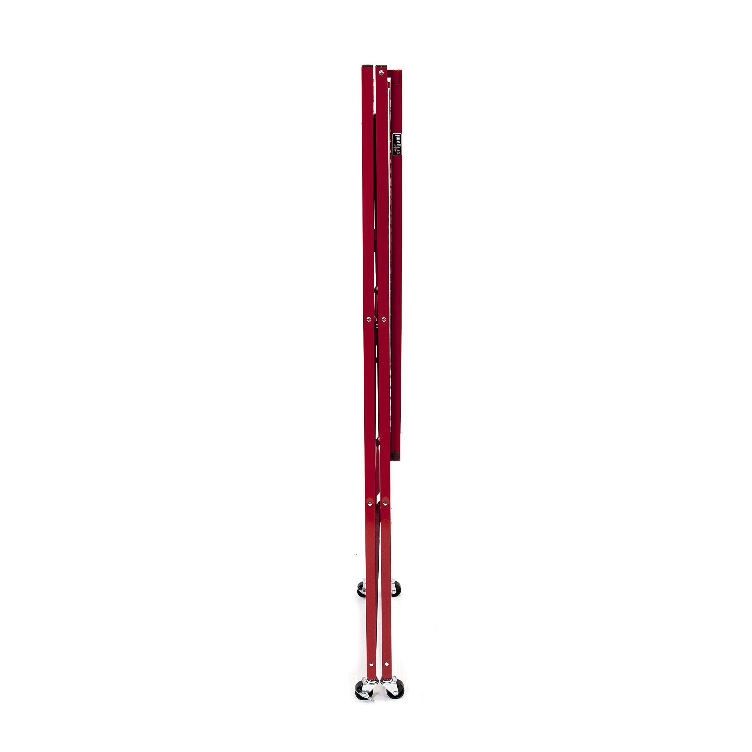 Origami R5 Foldable 4-Tier Heavy Duty Metal Garage Shelving with Wheels - 1000 lbs Capacity Storage Rack for Garage, Basement & Workshop Organization (Red) - Perfect for Storing Tools, Sports Equipment & Home Supplies
