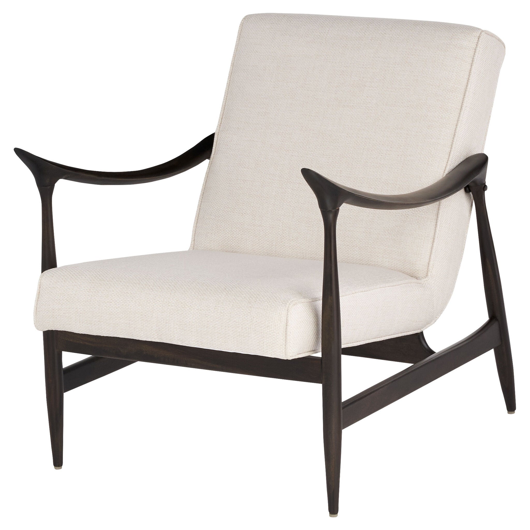 Cyan Design 11729 Oscar Arm Chair in Dark Brown and Cream - Stylish Upholstered Accent Chair for Living Room, Bedroom, or Office Decor